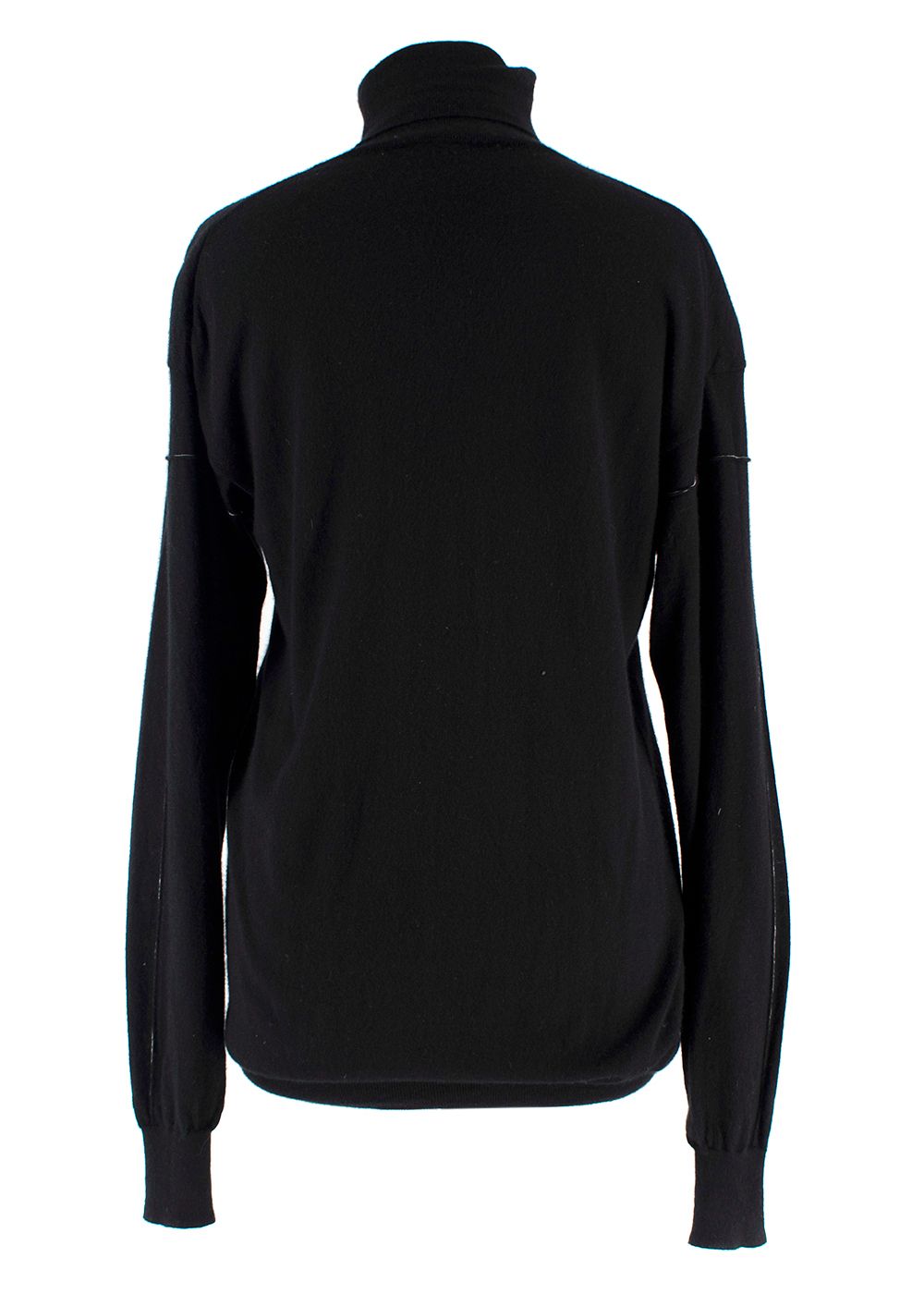 Preowned Celine Black Roll Neck Cashmere Fine Knit Jumper Size XS