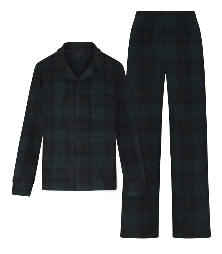 Skims Holiday Unisex Cypress Plaid Set Size M Green Black polyester/spandex