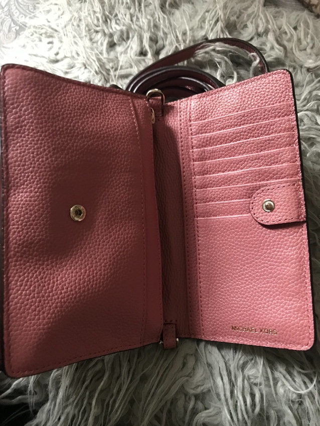 Michael Michael Kors Leather Strap Wallet Pink