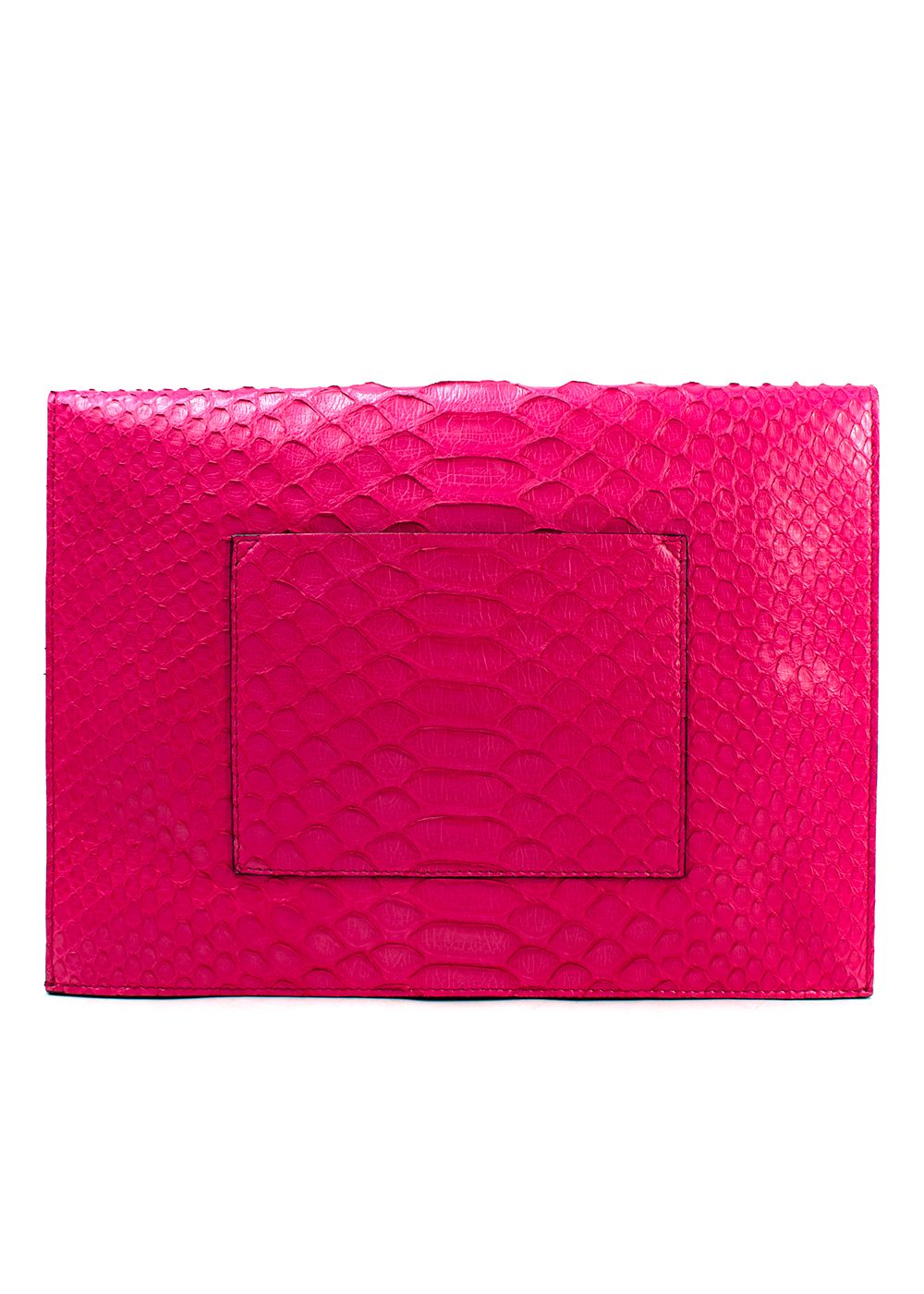 Preowned Proenza Schouler Lunch Bag neon python and leather clutch Pink  black