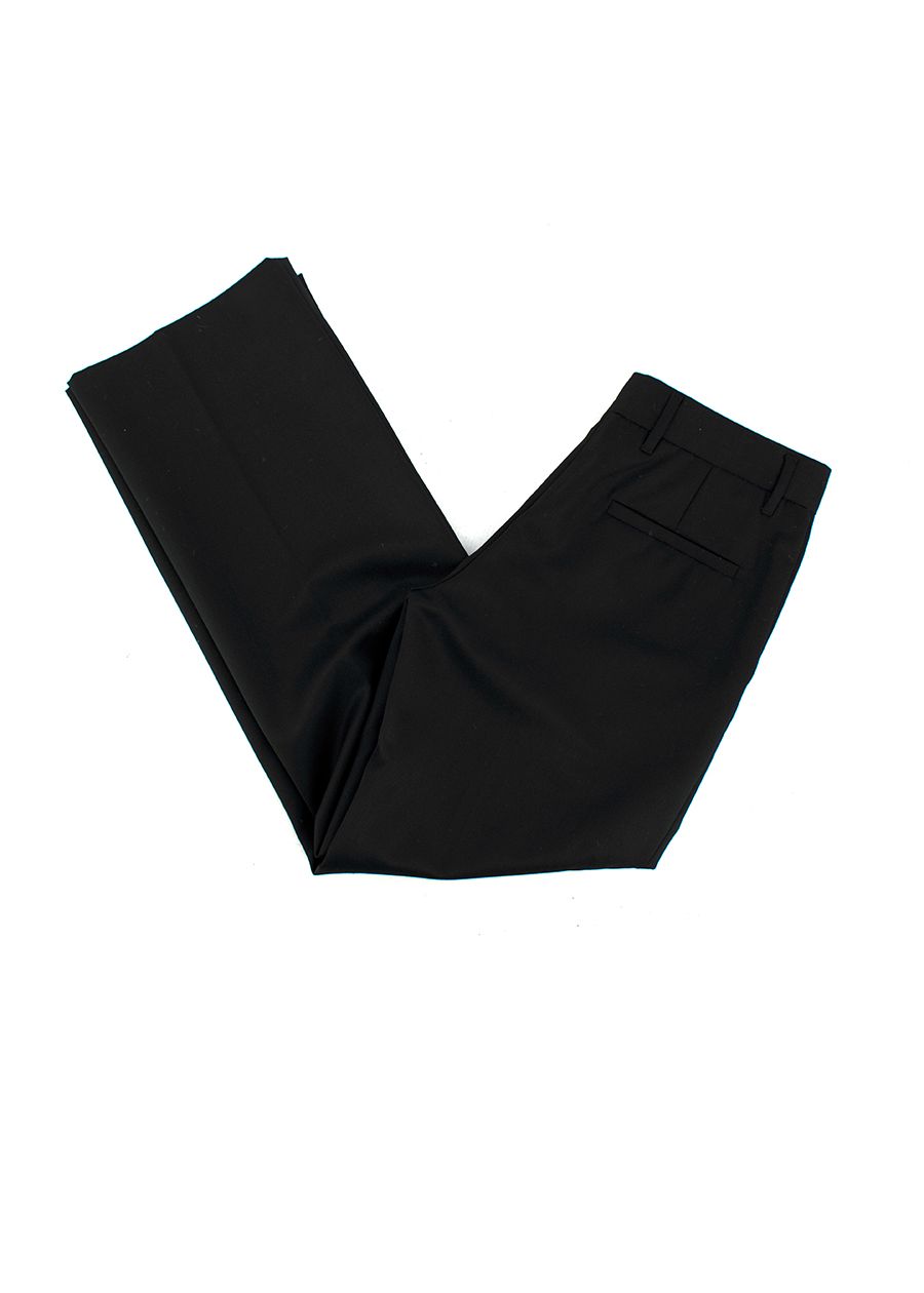 Preowned Prada Textured Black Trousers Size XS cotton