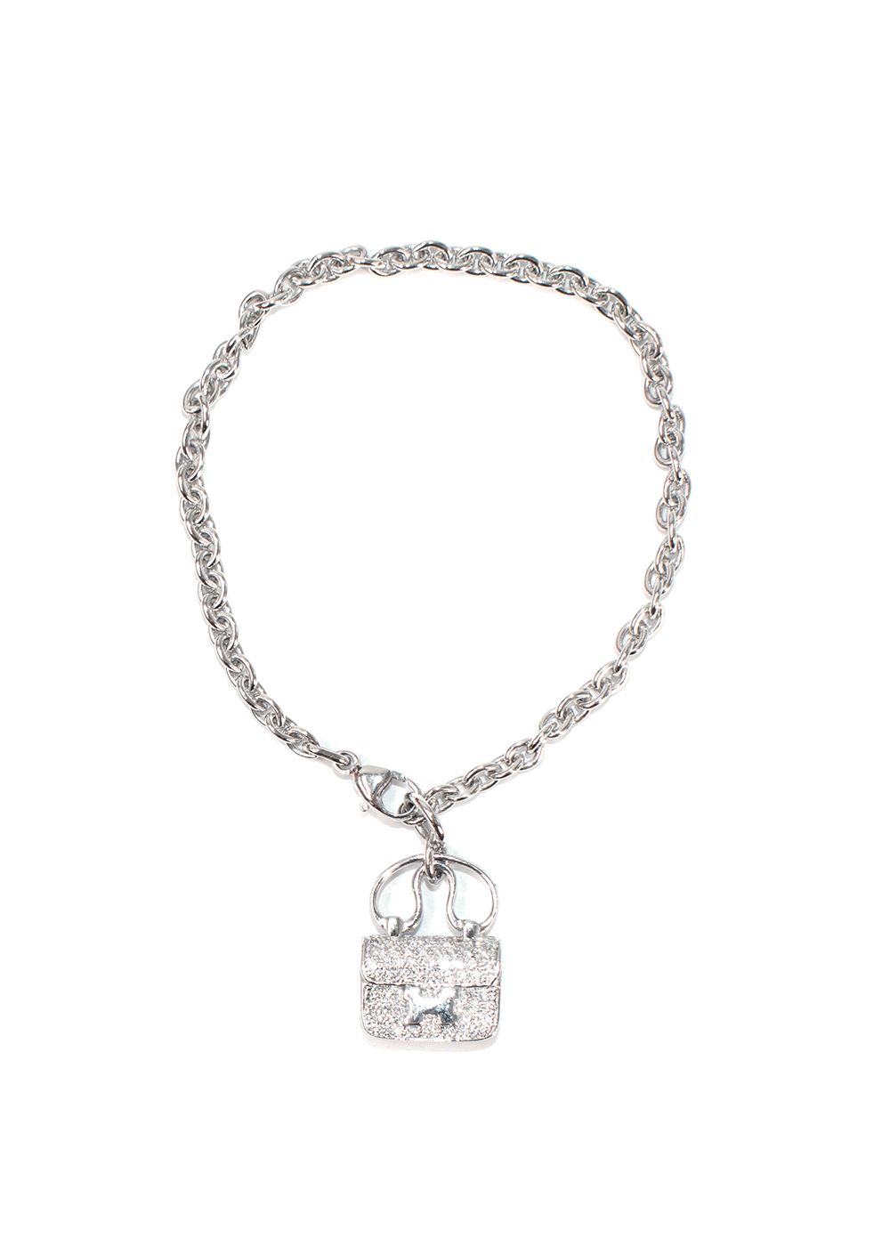 Hermes White Gold and Diamond Constance Bracelet