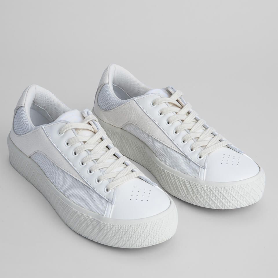 Preowned By Far Rodina White Leather Sneakers Size 40