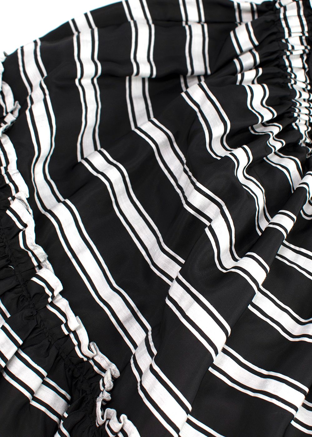 Lisa Marie Fernandez Black and White Striped Tiered Midi Skirt Size XXS viscose