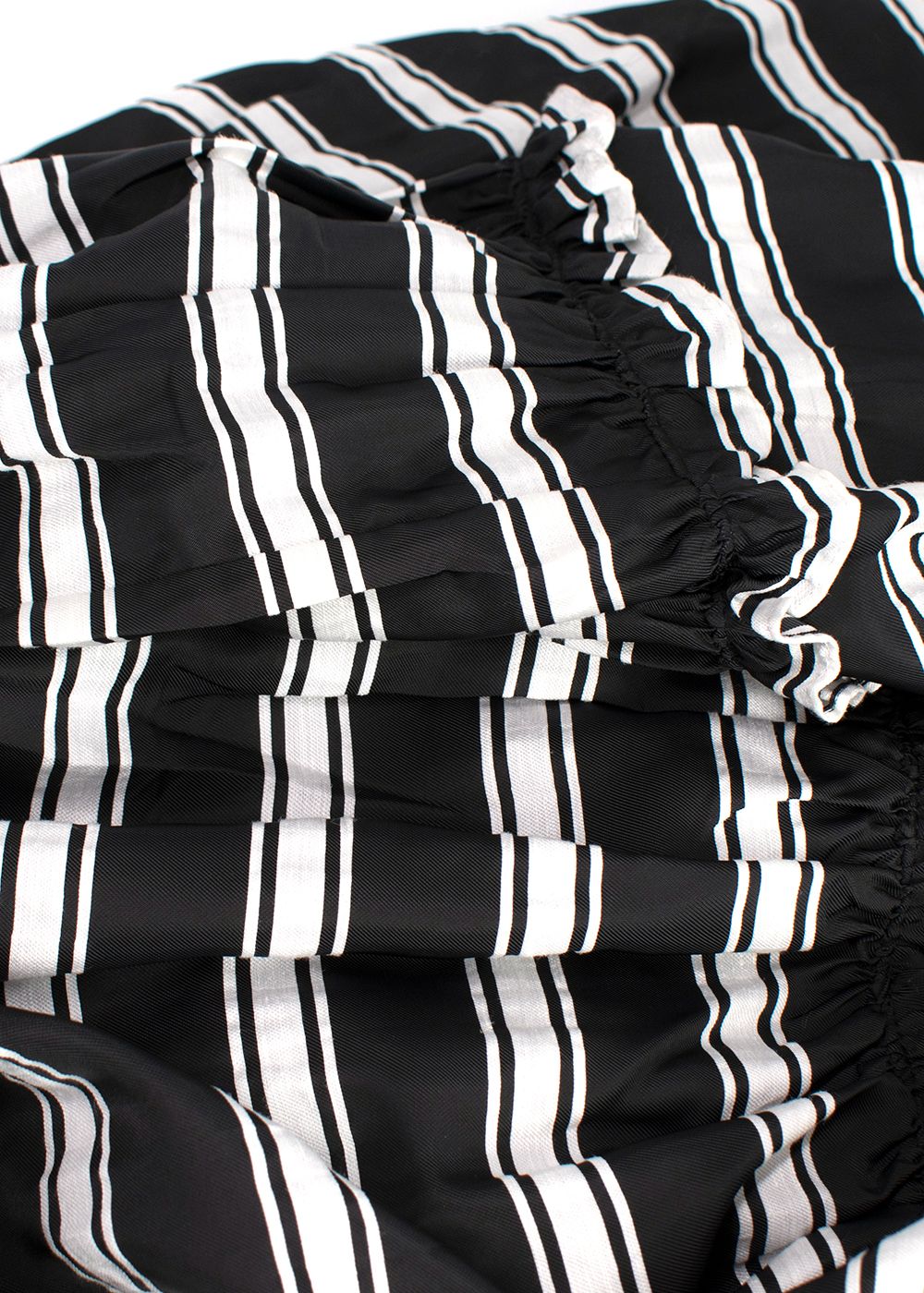 Lisa Marie Fernandez Black and White Striped Tiered Midi Skirt Size XXS viscose