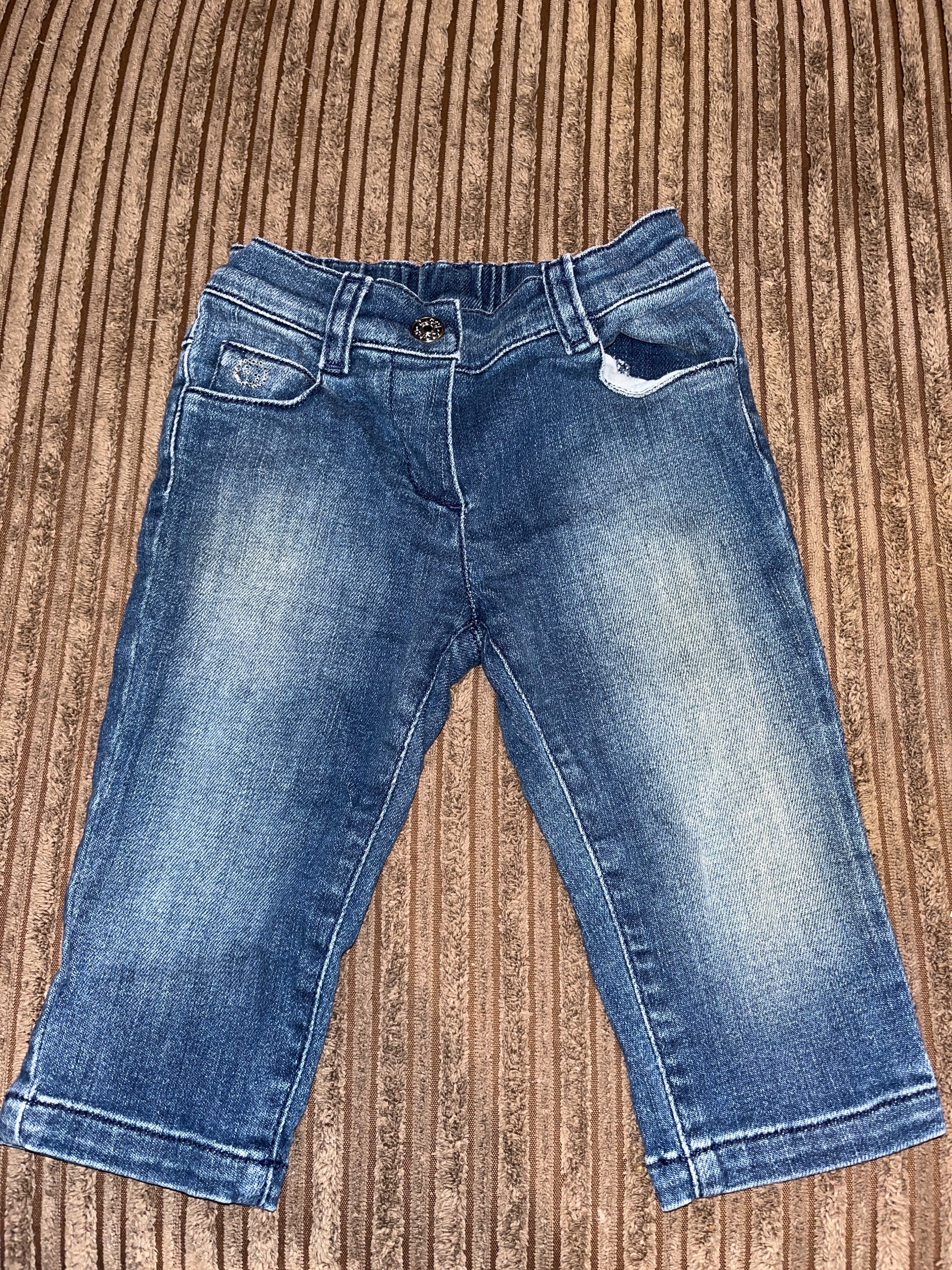 Boys Preowned Gucci Mid-wash denim jeans Size 6-9 Months Blue