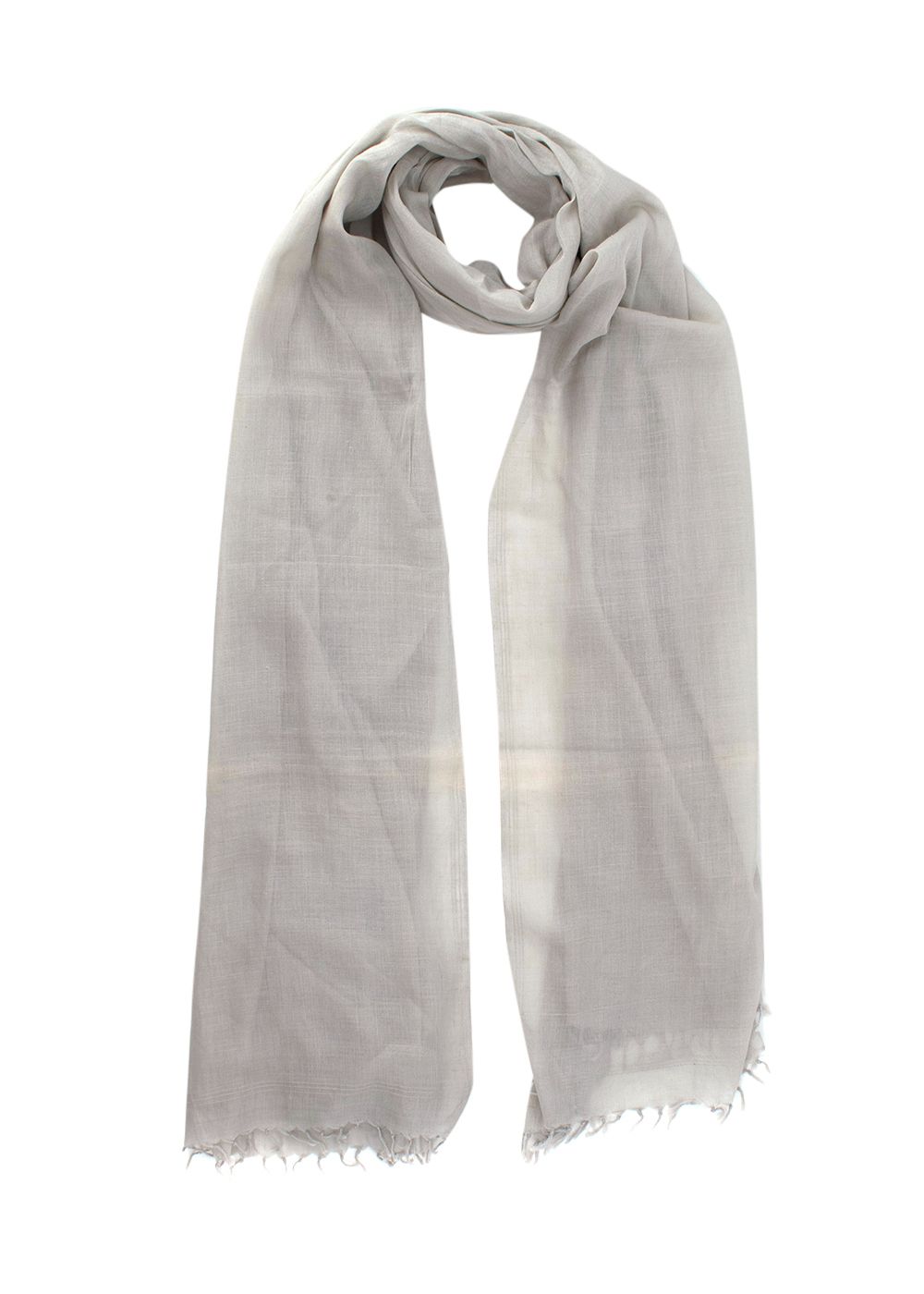 Preowned Light Grey Cotton Scarf