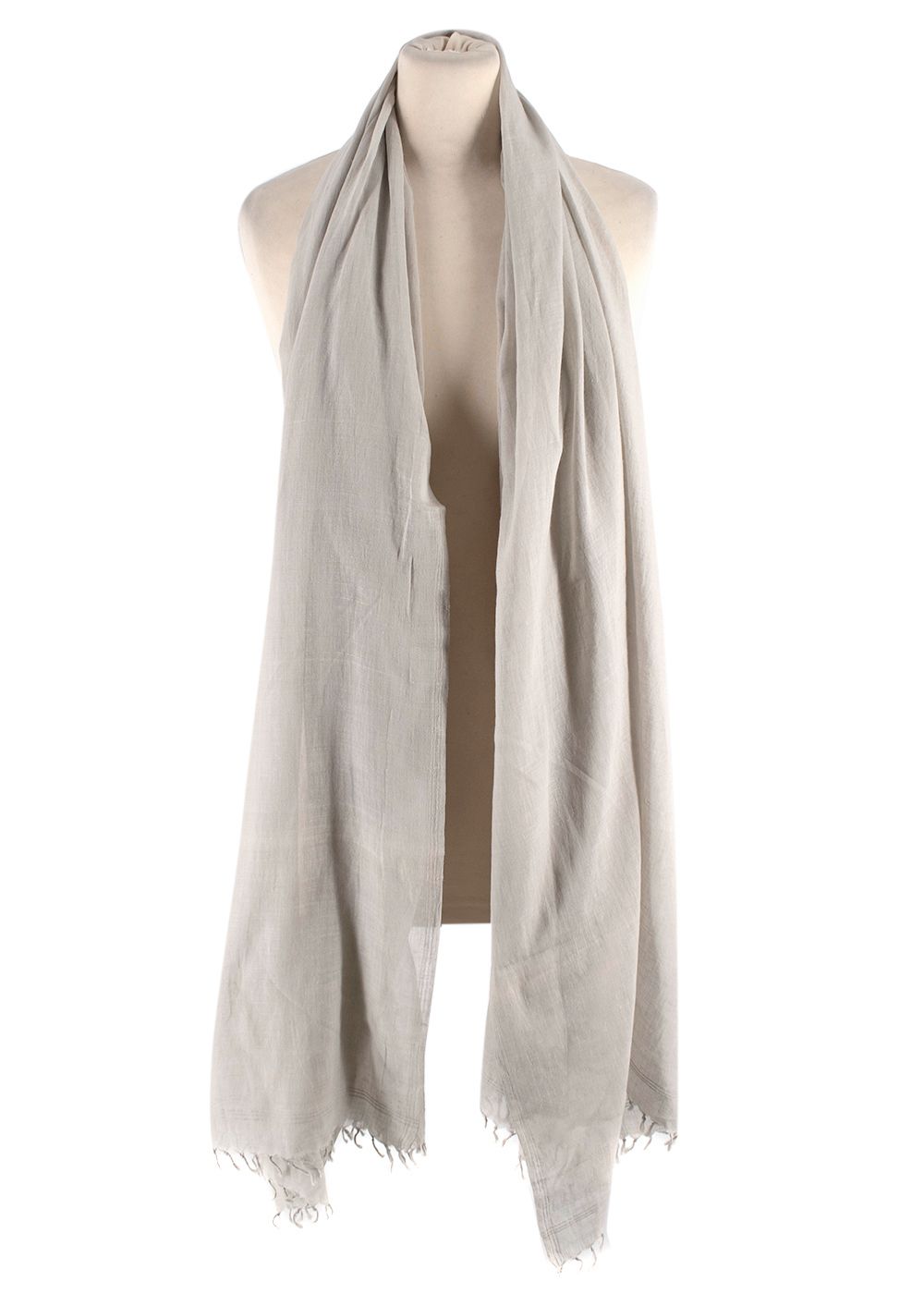 Preowned Light Grey Cotton Scarf