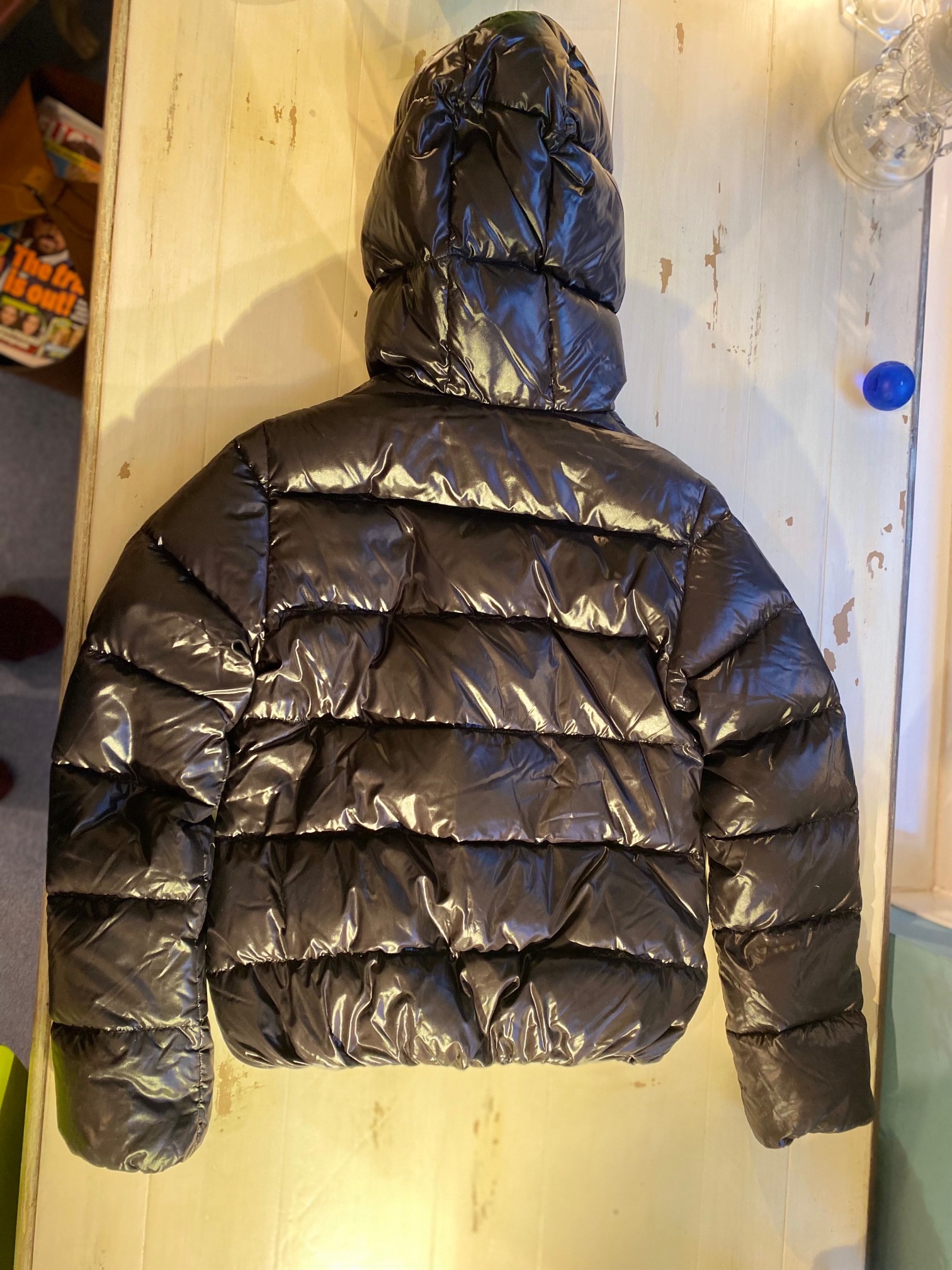 Preowned Duvetica Black Shiny Nylon Down Jacket Size M polyamide/goose down filling