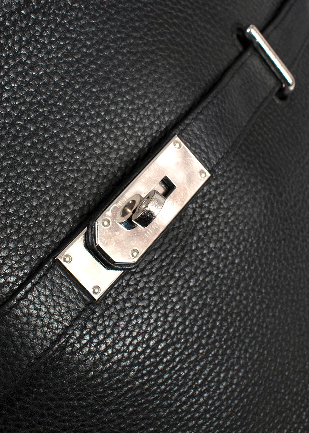 Preowned Hermes Black Clemence Leather Jypsiere 34 PHW