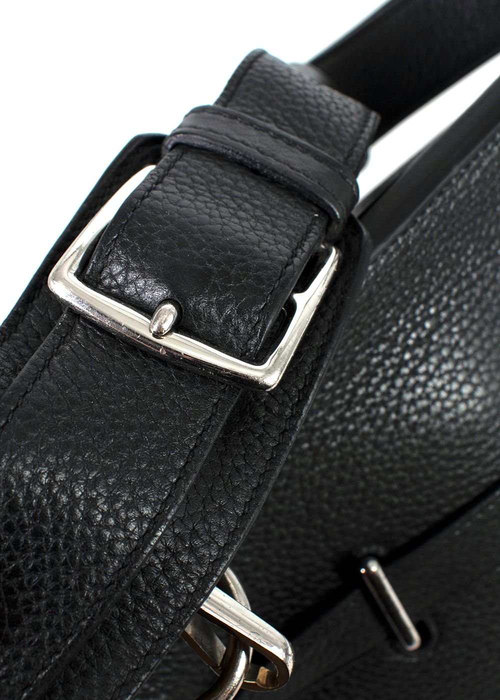 Preowned Hermes Black Clemence Leather Jypsiere 34 PHW