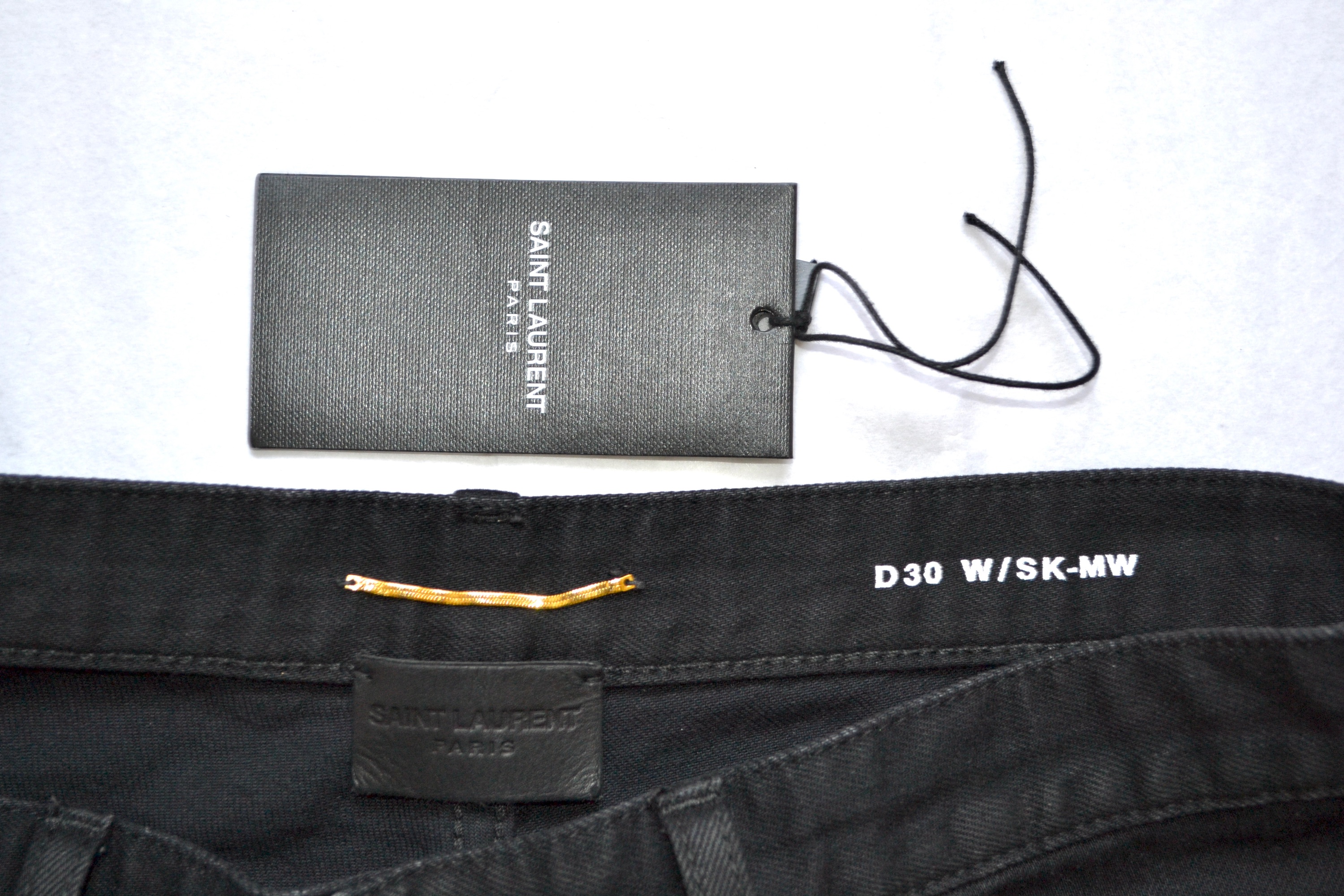 Preowned Saint Laurent Black Distressed Washed Skinny Jeans Size 27/69 cotton/elastane