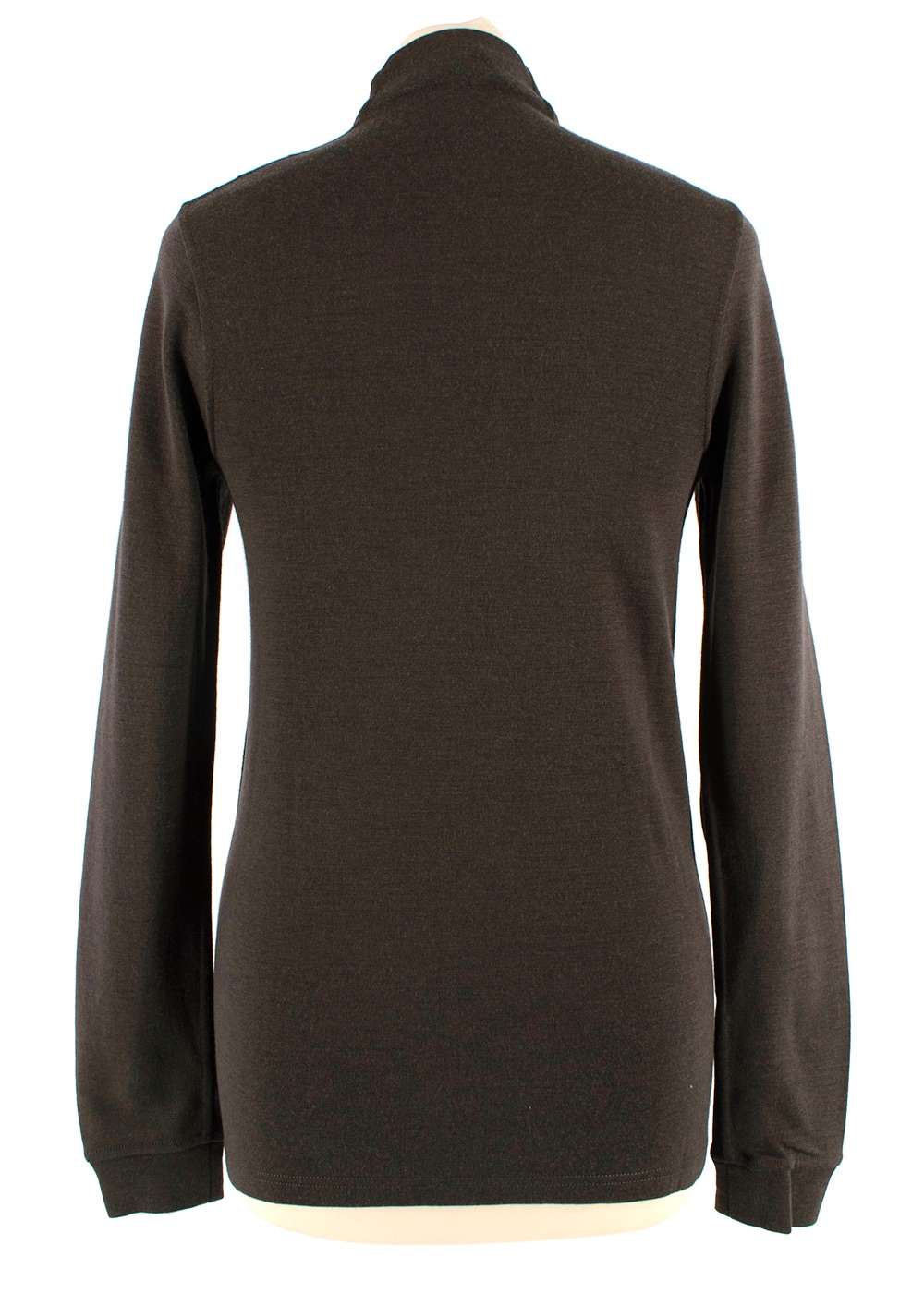 Hermes Wool Blend Brown Half-Zip Jumper Size XXS