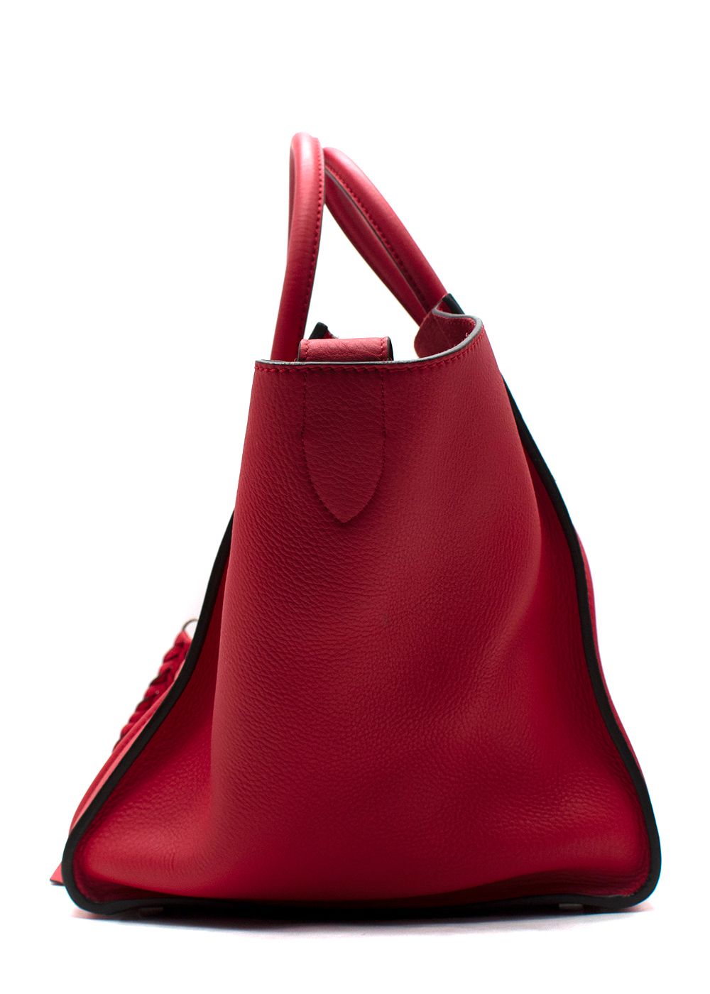 Preowned Celine Red Calfskin Luggage Tote calfskin leather