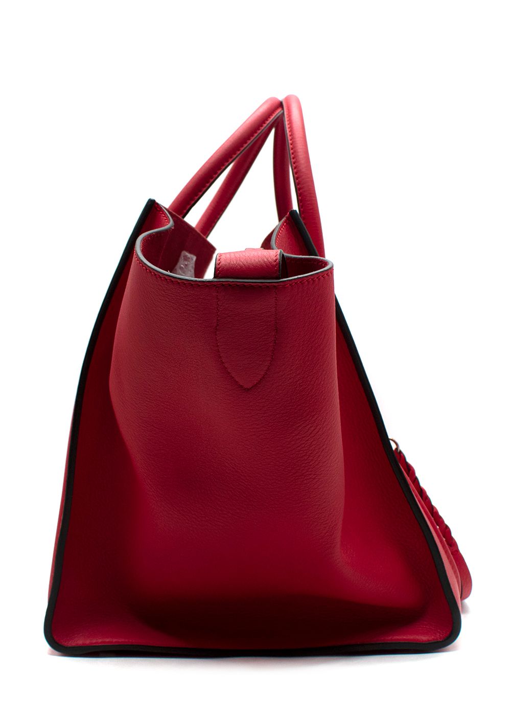 Preowned Celine Red Calfskin Luggage Tote calfskin leather