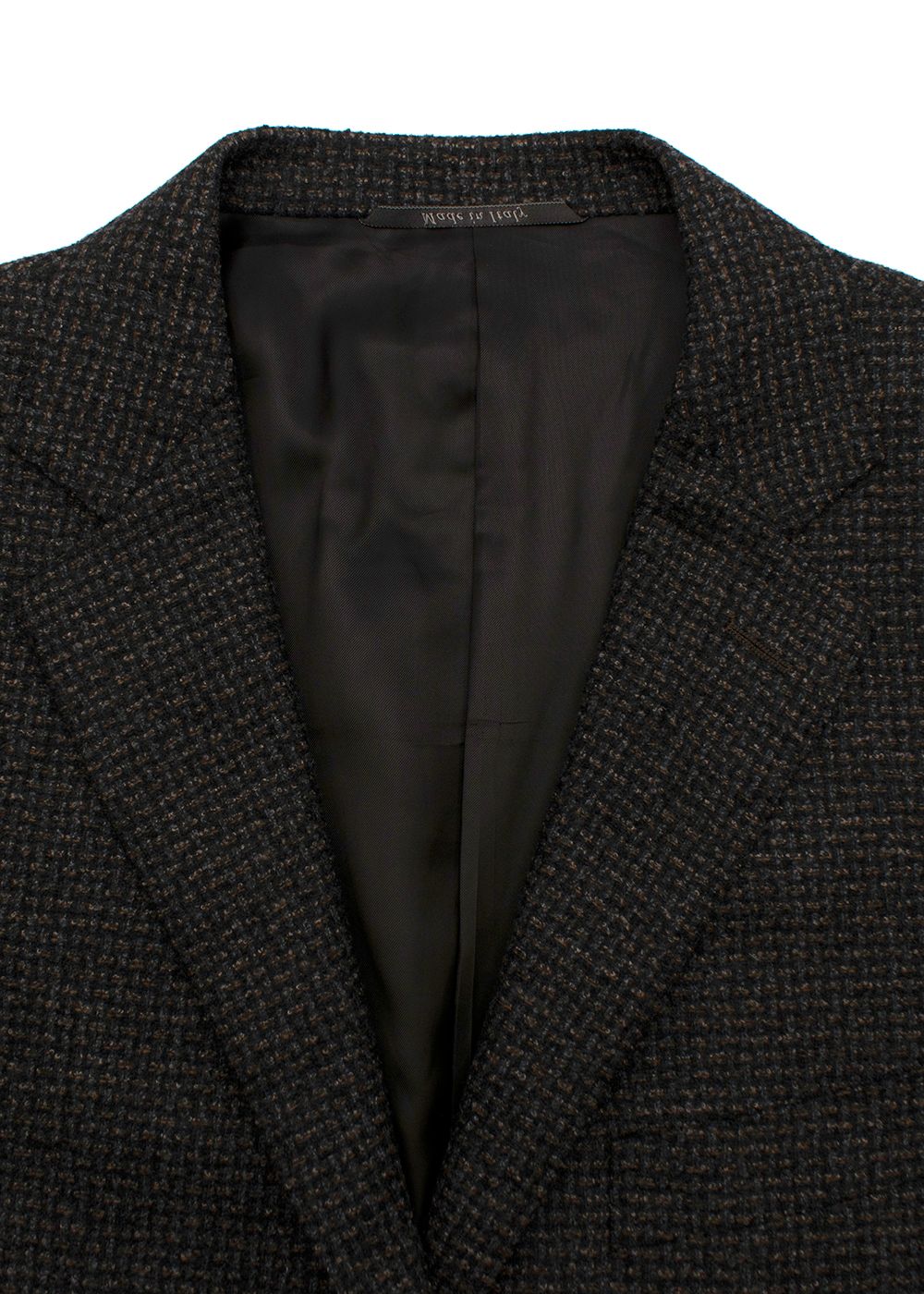 Men's Preowned Canali Tweed Single-Breasted Tailored Jacket Size L Brown