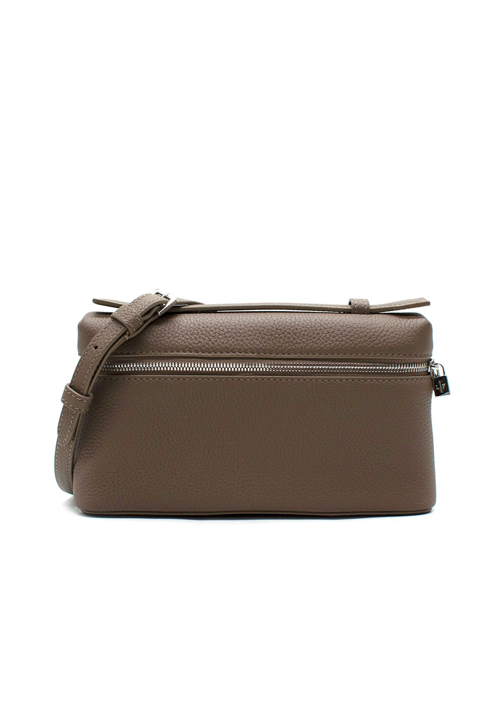 Loro Piana Grained Calfskin L19 Extra Pocket Pouch in Warm Mastic