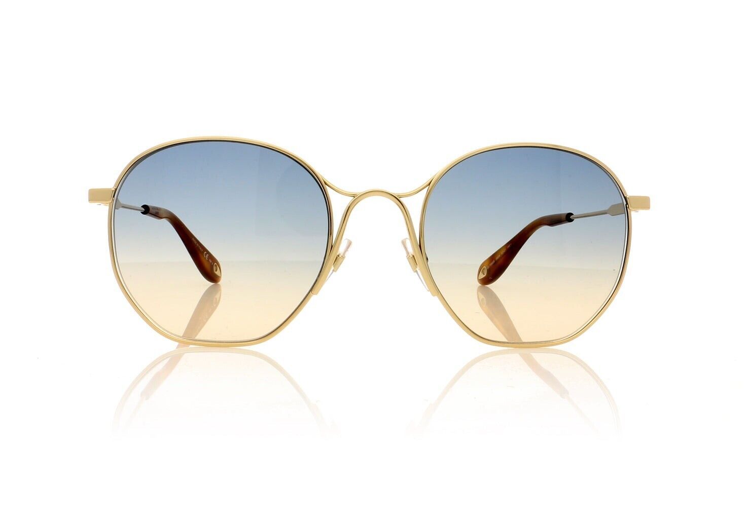 Preowned Givenchy GV7093/S Aviator Sunglasses Gold metal