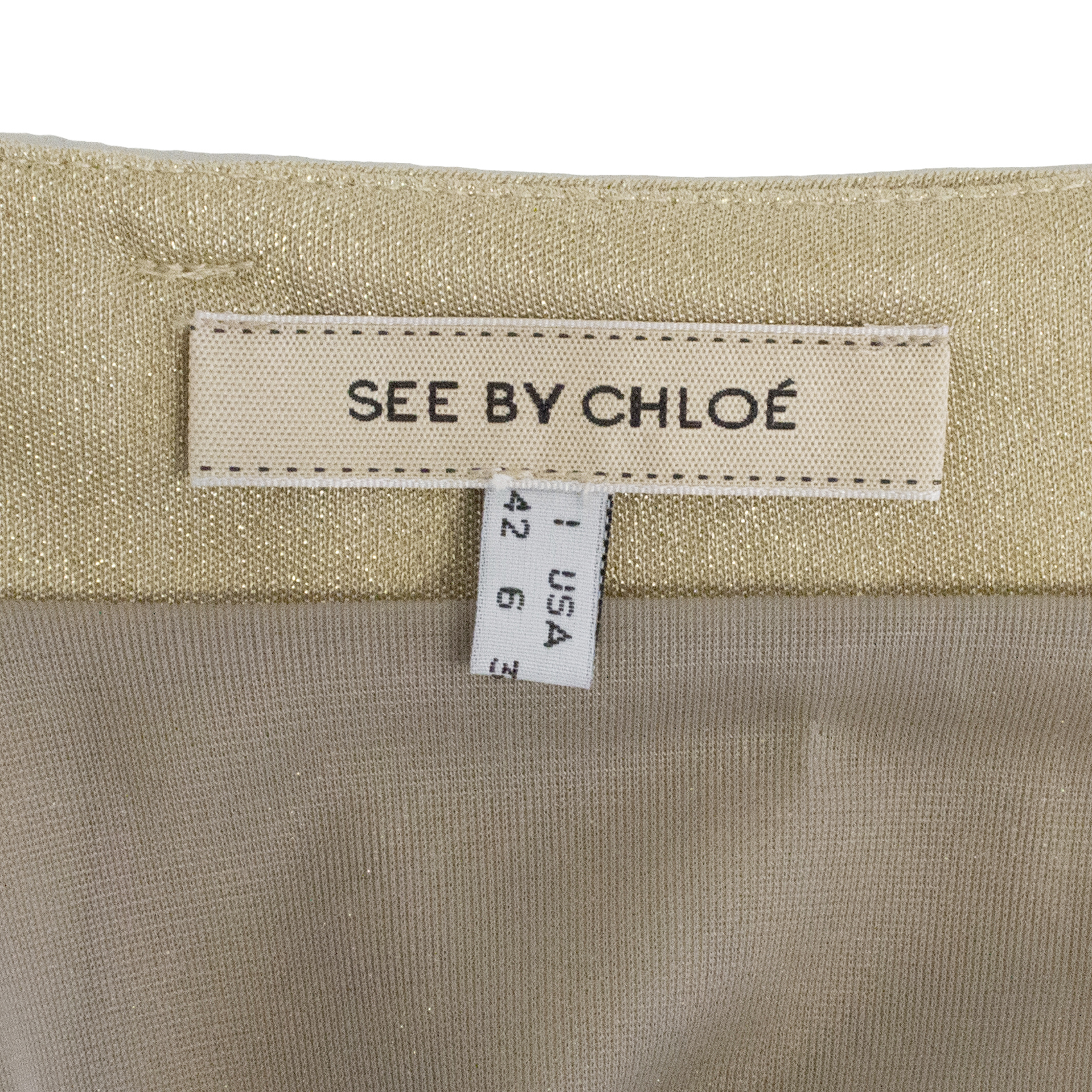 Preowned See by Chloe Gold Skirt Size S polyester