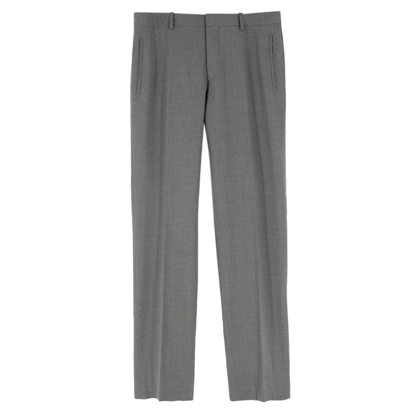 Preowned Joseph Men's Grey Straight Leg Trousers Size 34 cotton