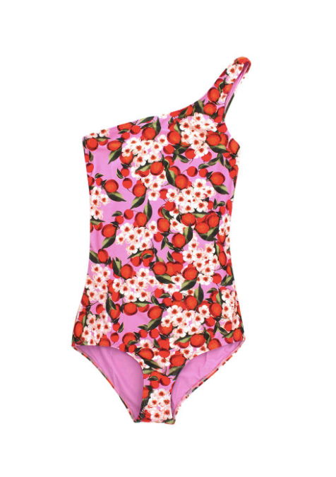 Borgo De Nor Pink Belisama Asymmetrical Swimsuit Size L Pink  orange recycled polyamide/elastane