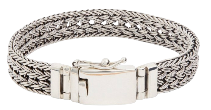 Men's Nialaya Jewelry Sterling Silver Braided Chain Bracelet Size L