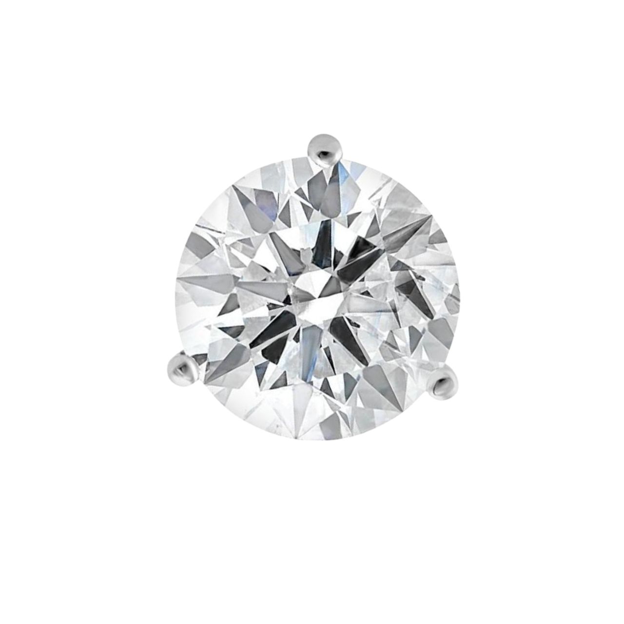 115 Carat Fine Labgrown Diamond Stud Earrings set in White Gold Silver k white gold