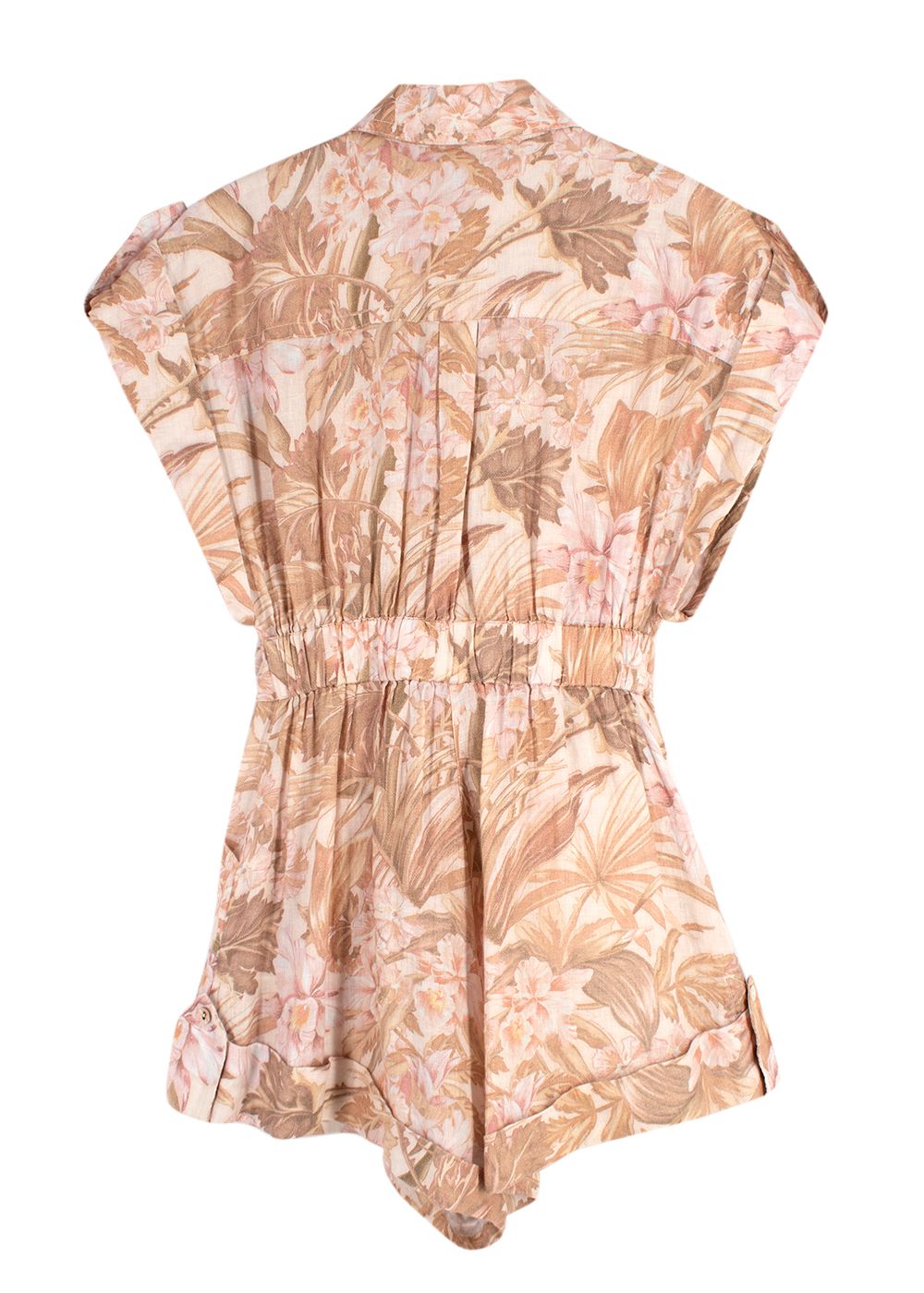 Zimmermann Zimmerman Sepia Floral Andie Romper Size S Nude Florals linen