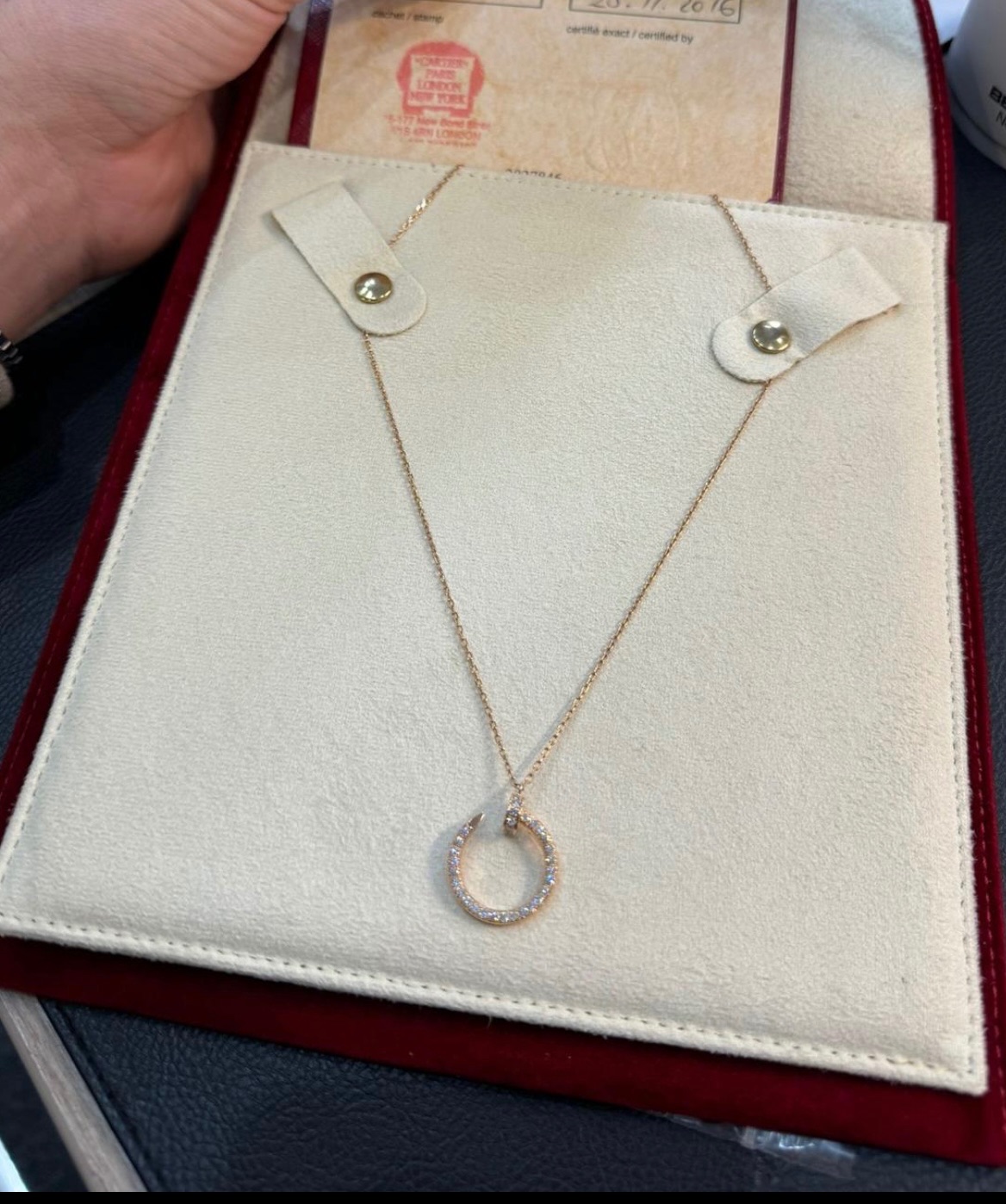 Cartier Rose Gold Just Un Clou Diamond Necklace k gold