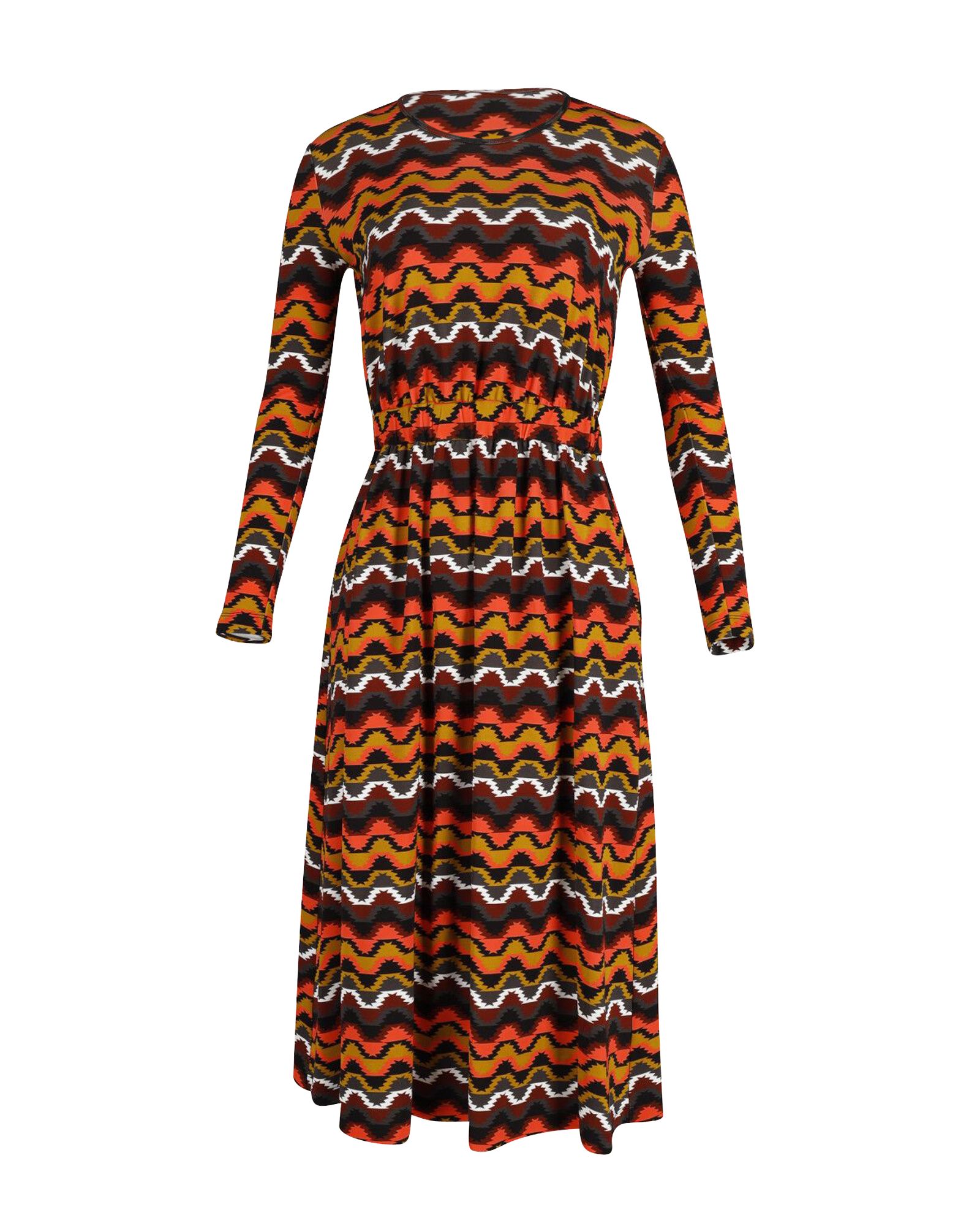 Missoni Multicoloured Zig Zag Printed Midi Dress Size S multicolor print cellulose fibre/viscose