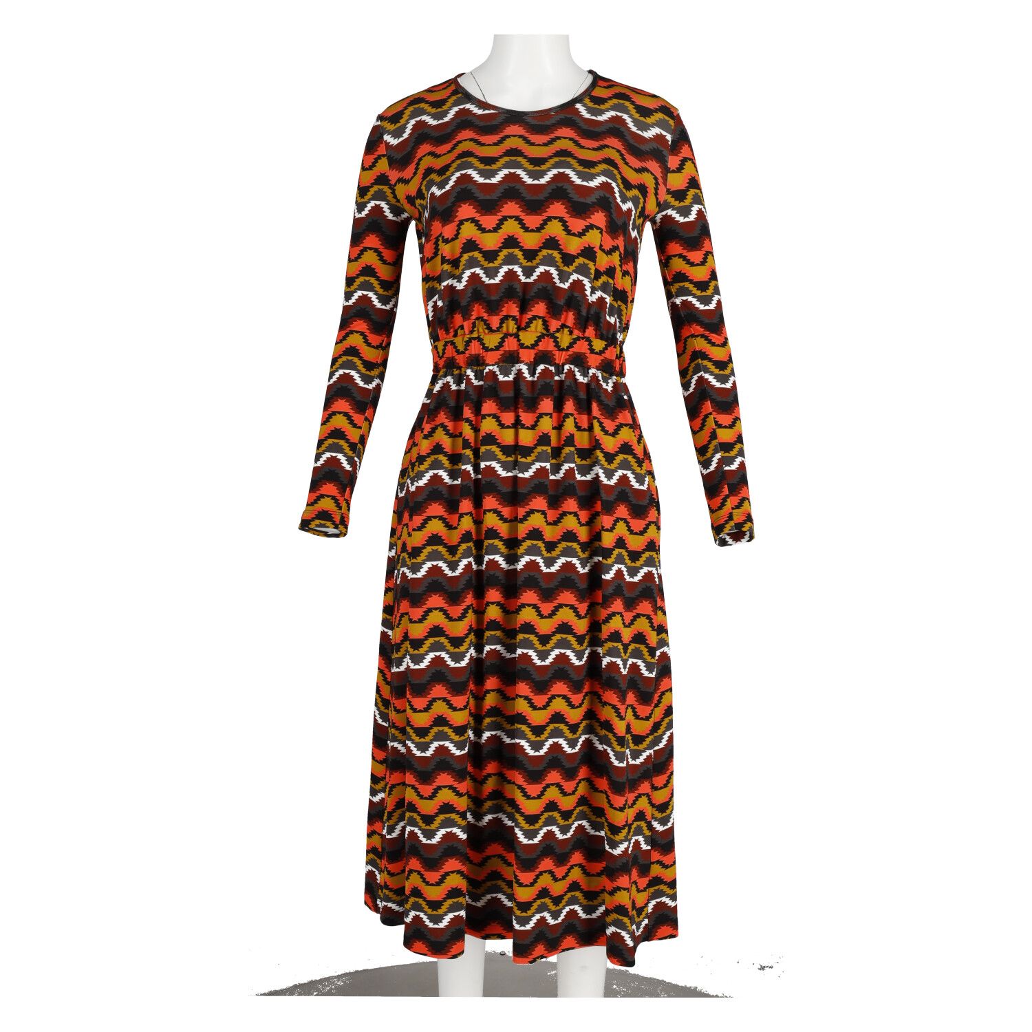 Missoni Multicoloured Zig Zag Printed Midi Dress Size S multicolor print cellulose fibre/viscose