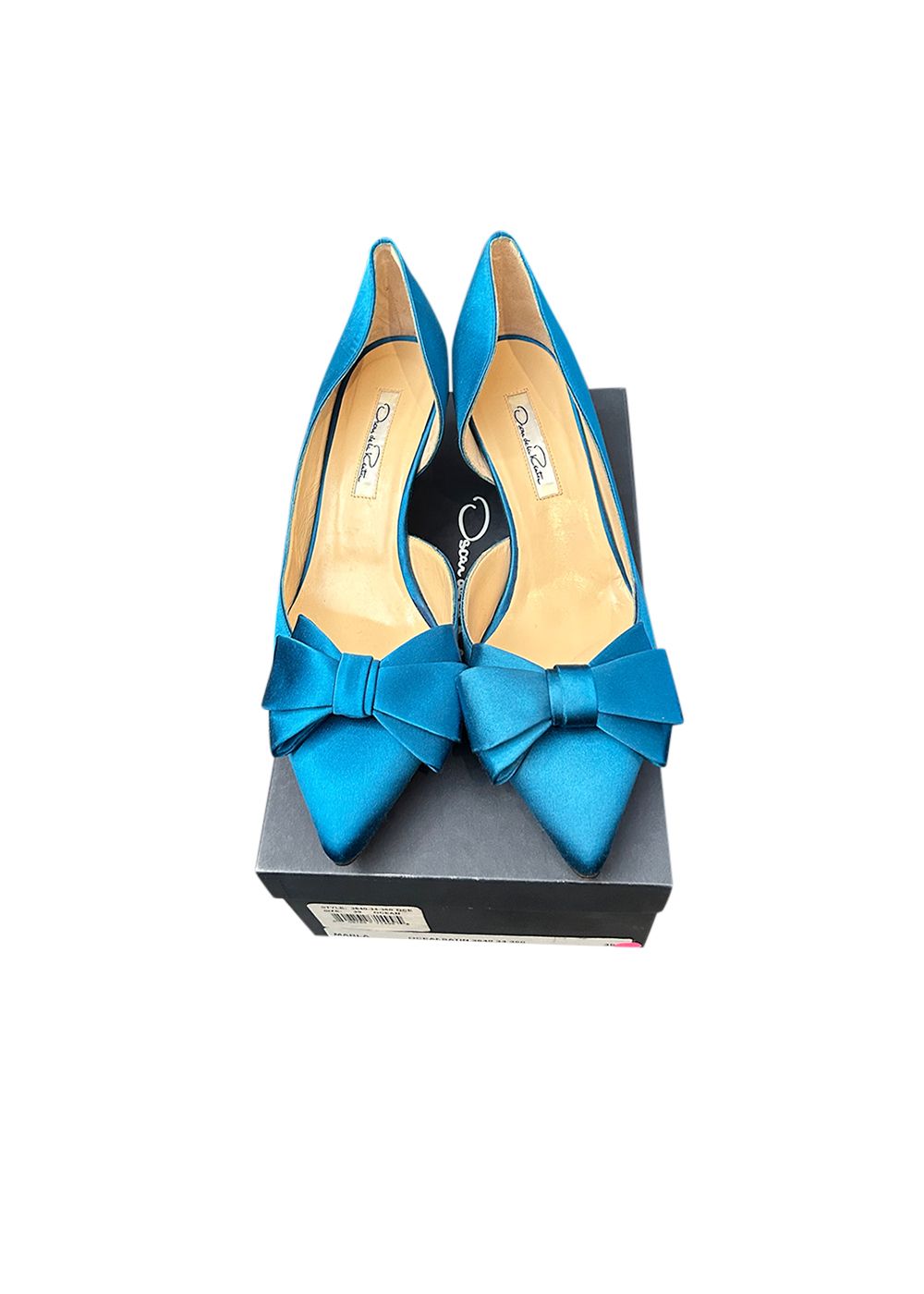 Oscar de la Renta Blue Satin Bow Pumps Size 39