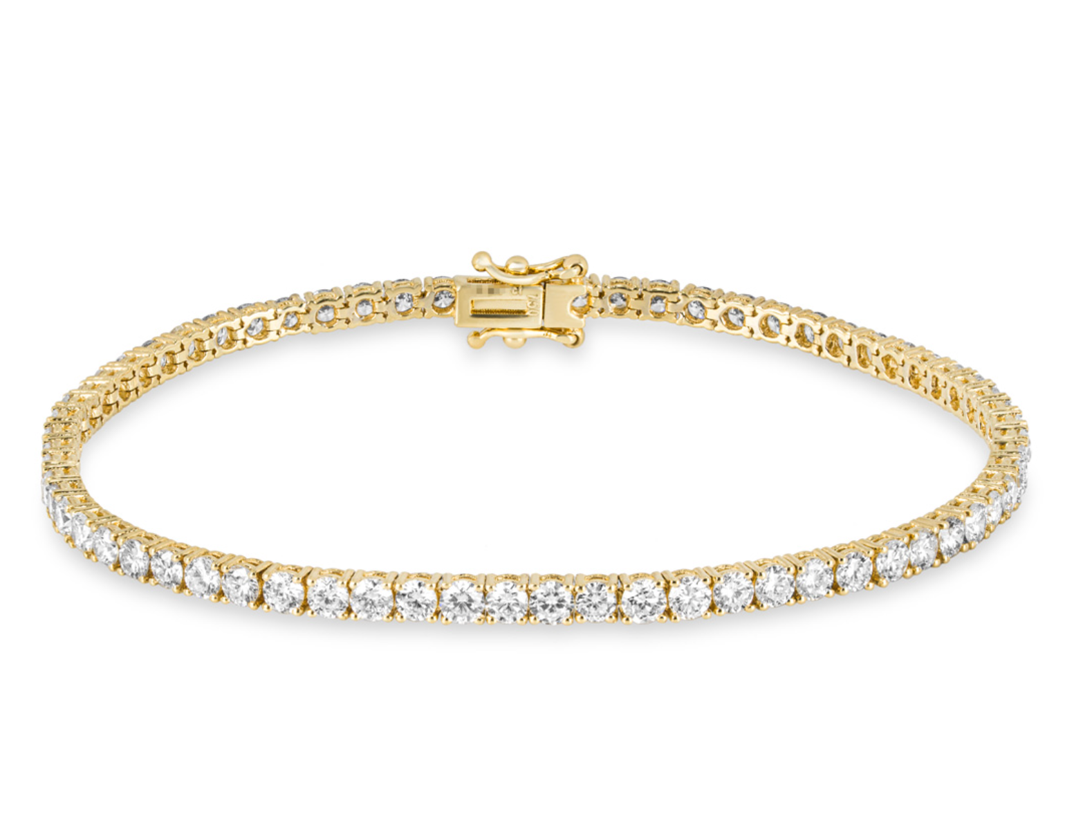 Preowned 18kt Yellow Gold Diamond Line Bracelet