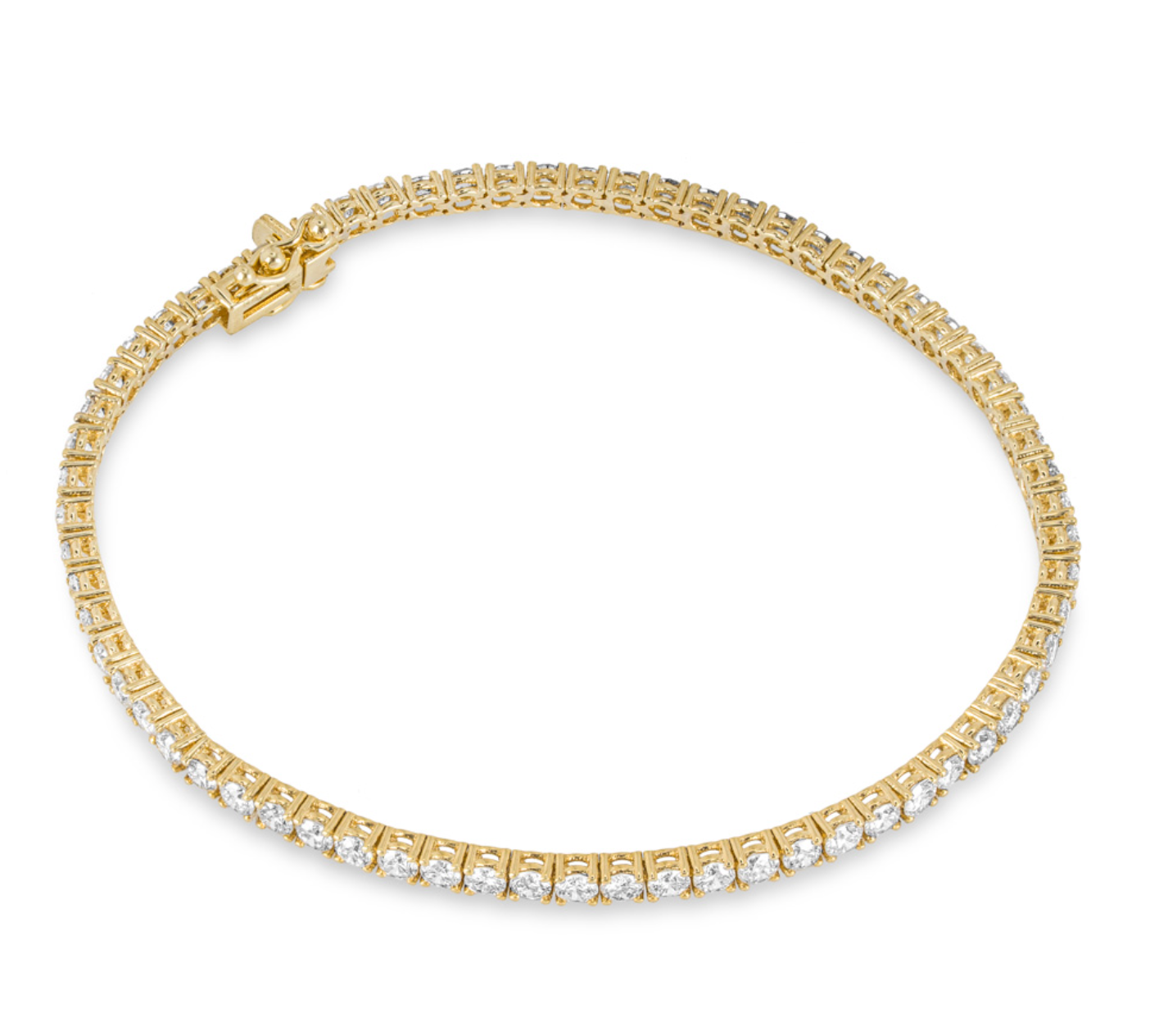 Preowned 18kt Yellow Gold Diamond Line Bracelet