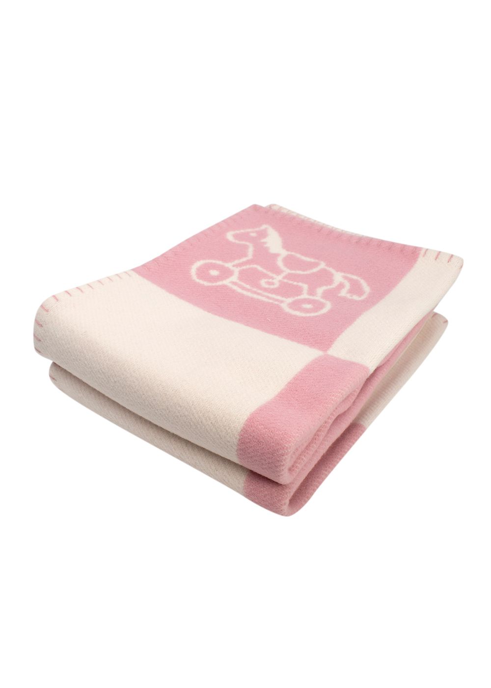 Men's Hermes Pink Wool and Cashmere Adada Avalon Baby Blanket pink ivory other