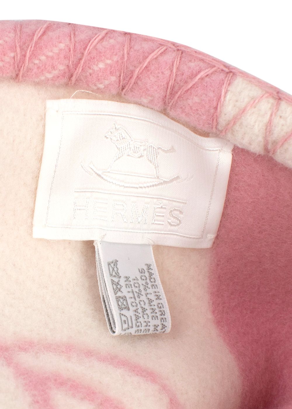 Men's Hermes Pink Wool and Cashmere Adada Avalon Baby Blanket pink ivory other