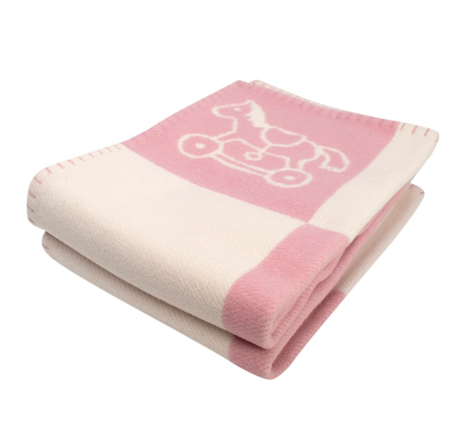 Men's Hermes Pink Wool and Cashmere Adada Avalon Baby Blanket pink ivory other