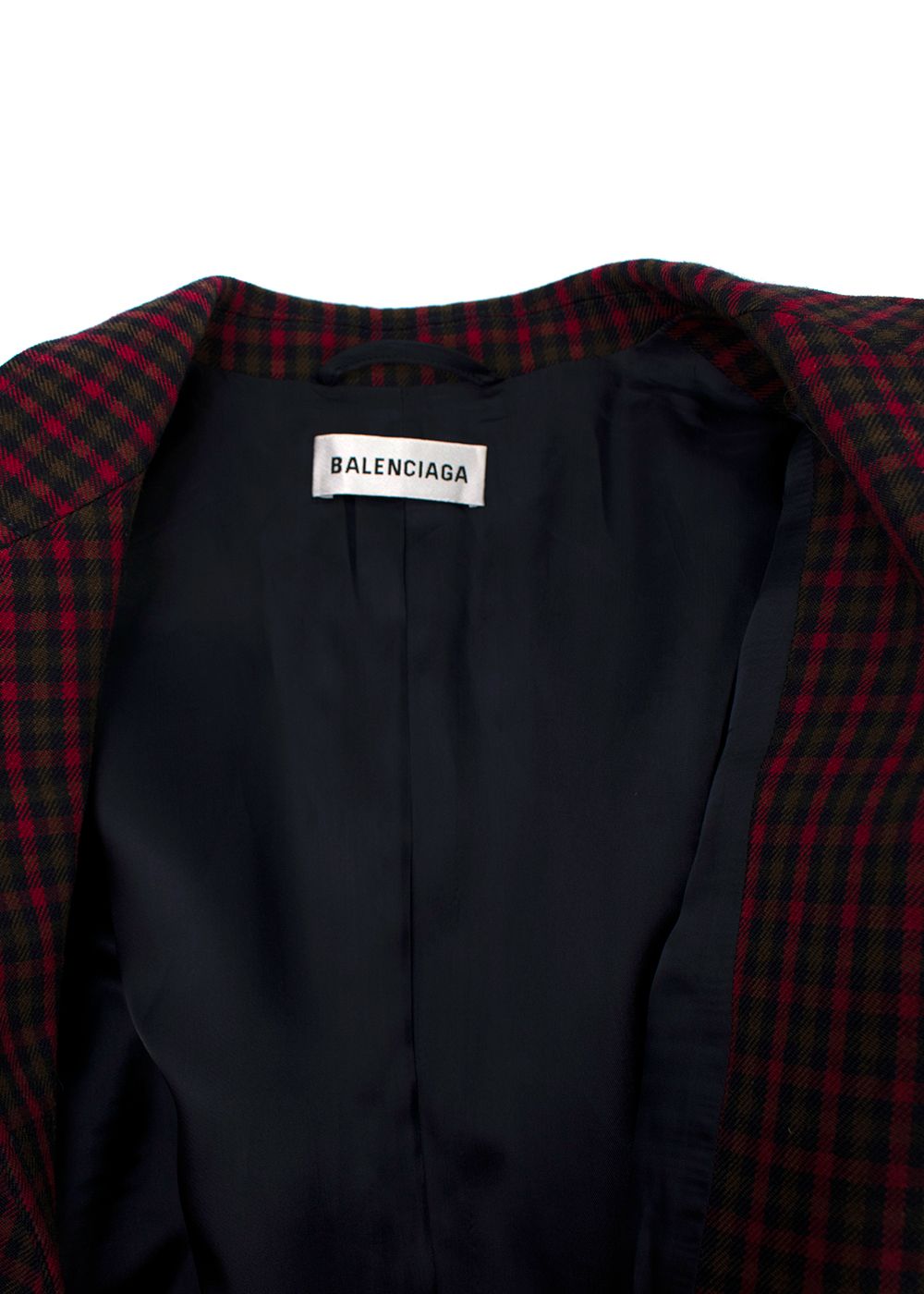 Balenciaga Red Chequered Blazer Size S wool