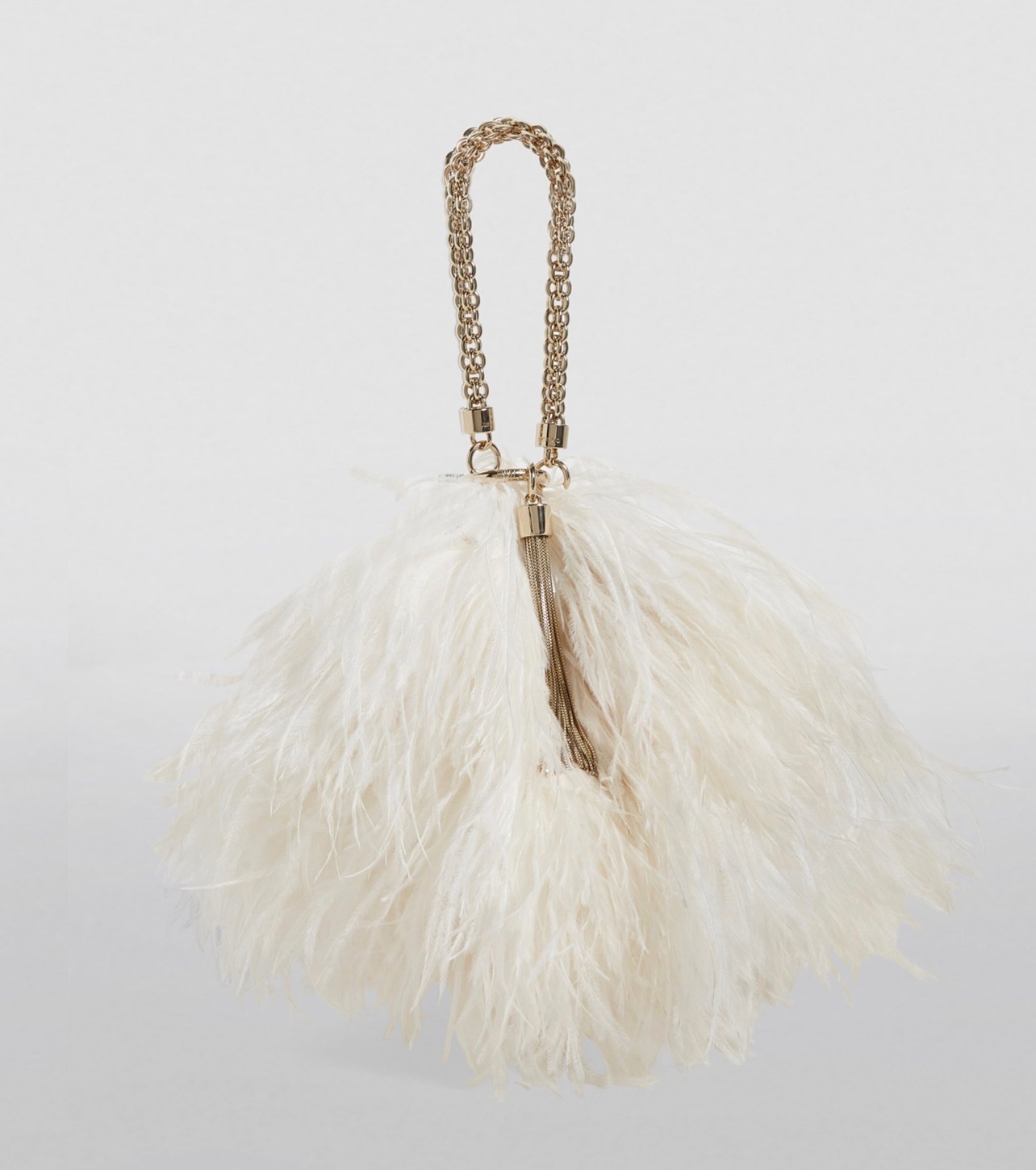 Jimmy Choo White Ostrich Feather Clutch