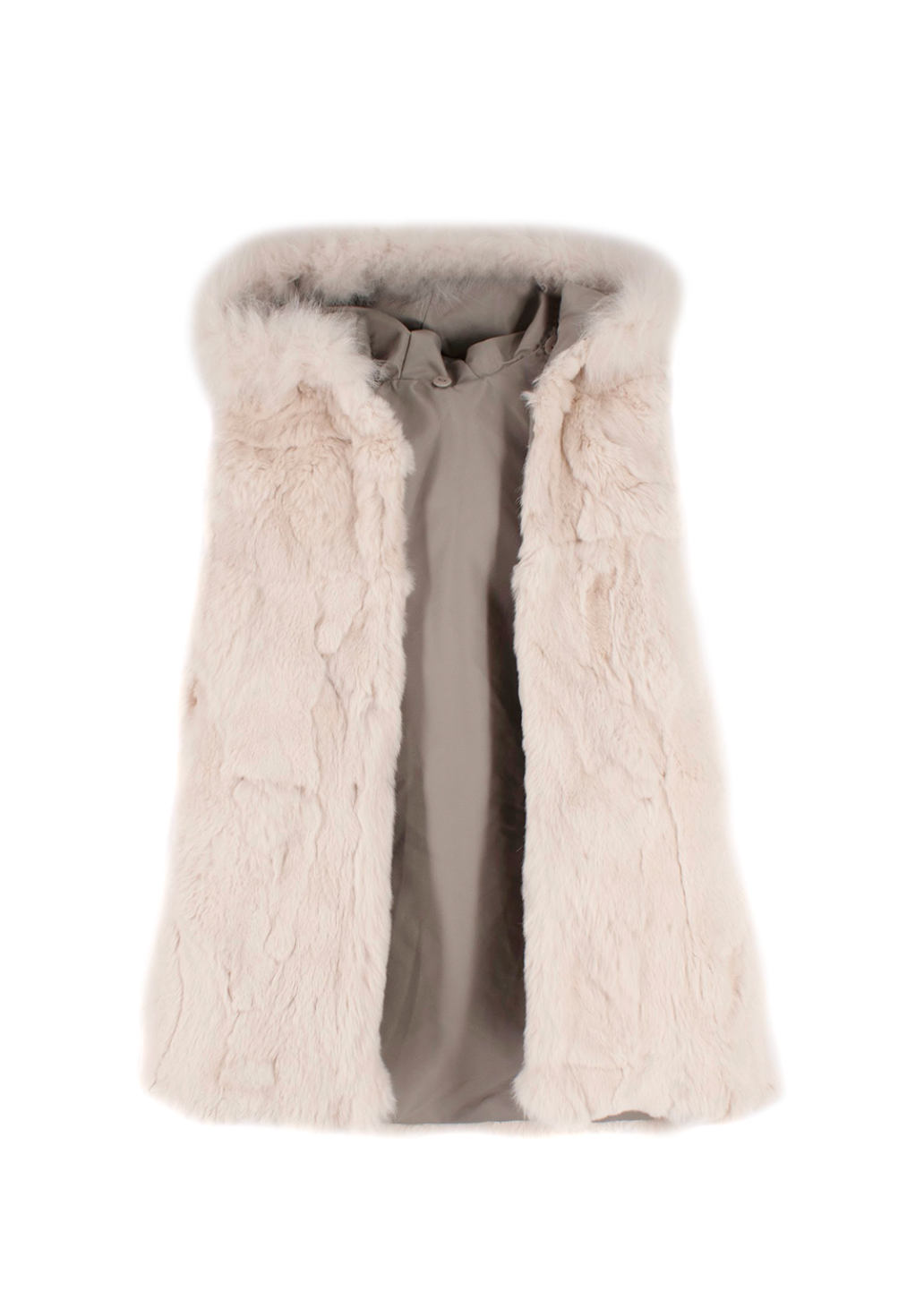 Boys Bonpoint Kids 12Y Down Coat with Detachable Rabbit Fur Gilet 12Y Size 10 Years + Sage Green and Cream polyamide