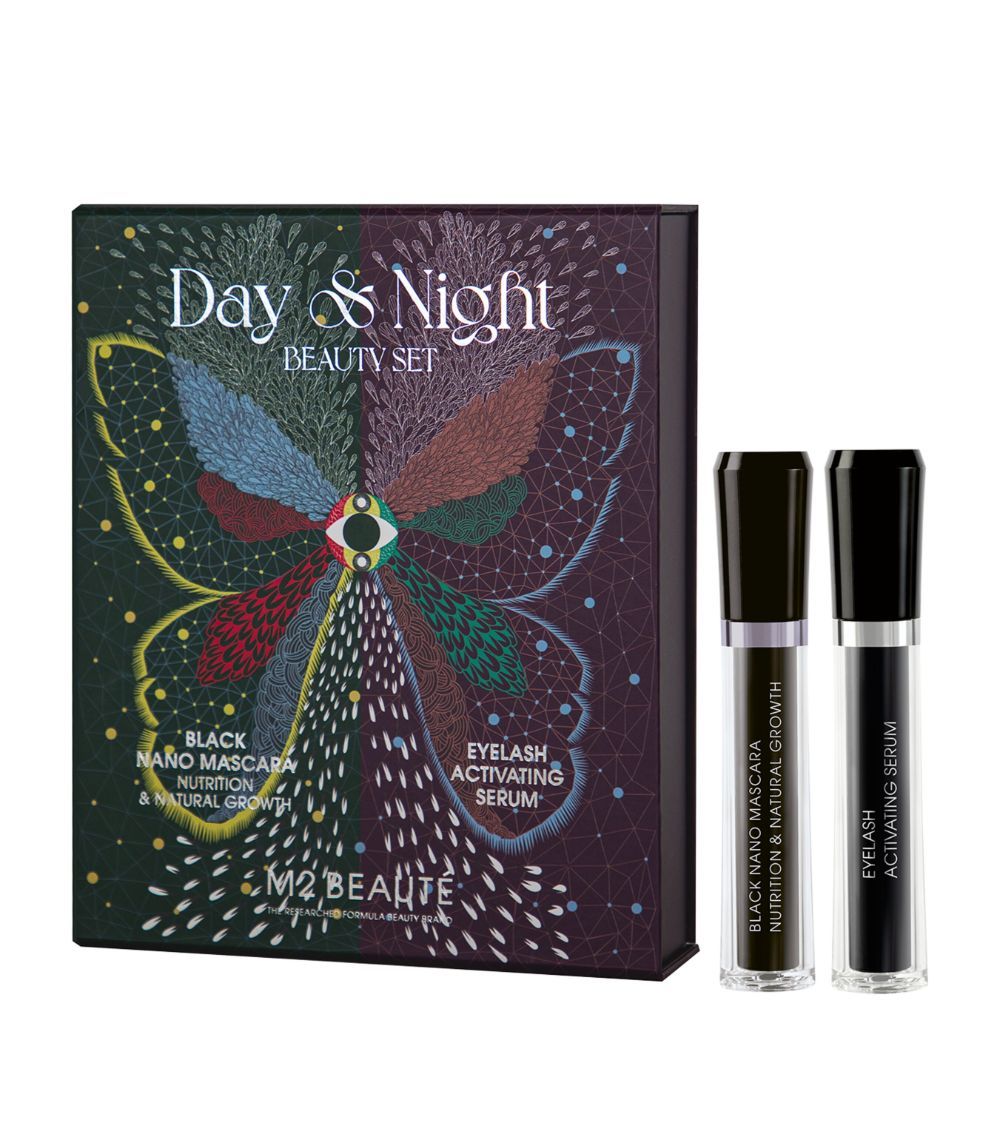 M2 Beaute Day  Night Mascara and Serum Gift Set purple