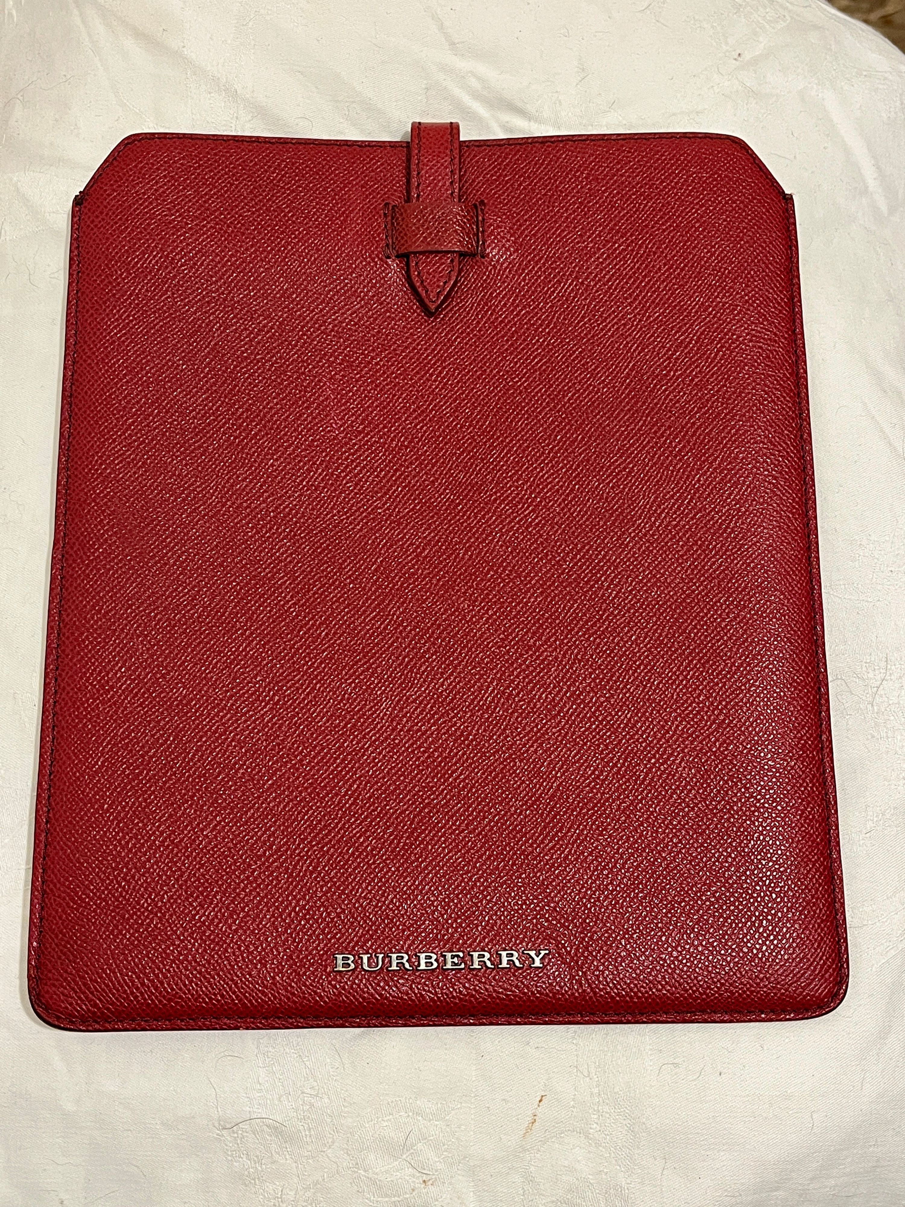 Burberry Red Grained Leather iPad Case