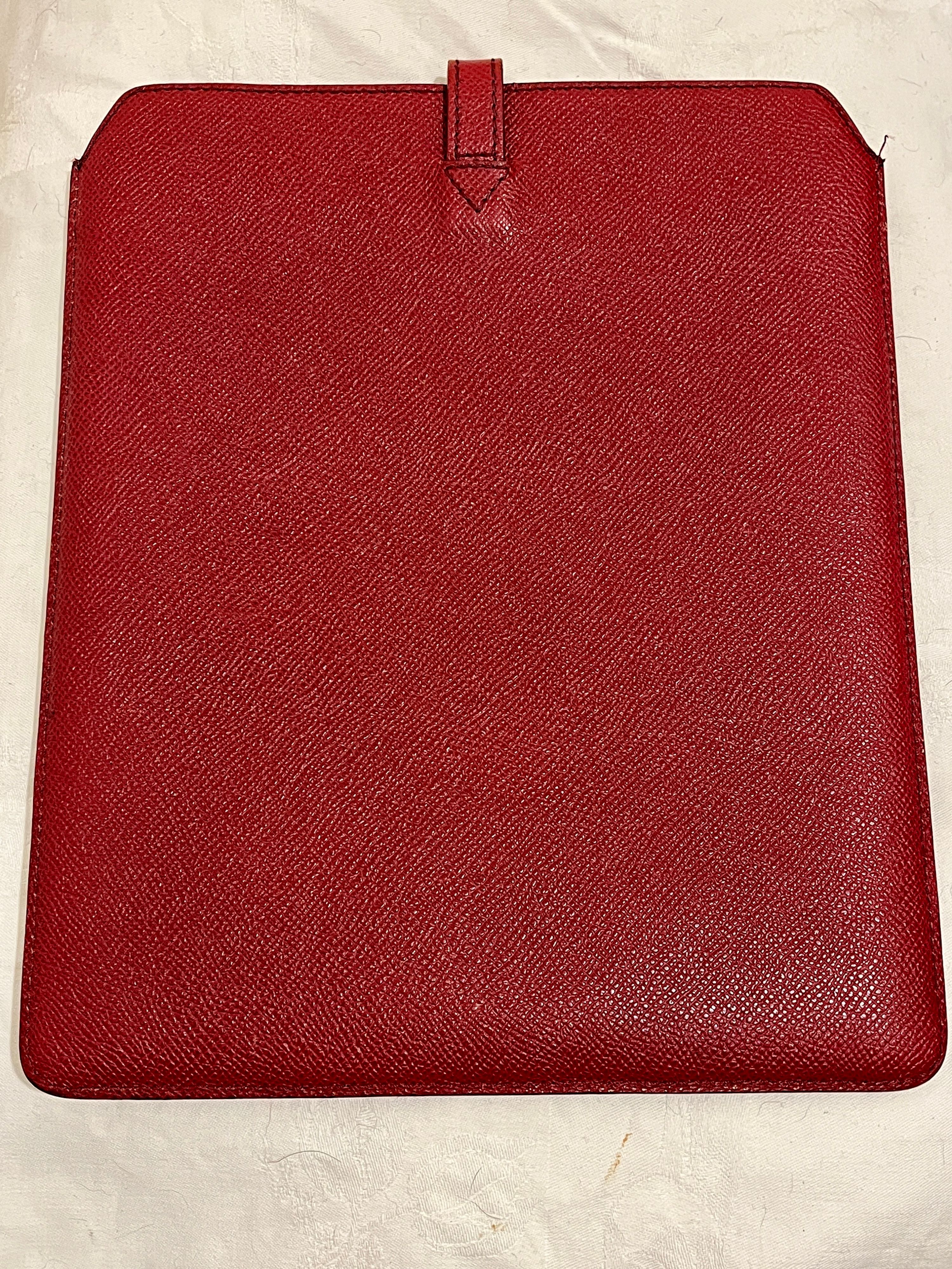 Burberry Red Grained Leather iPad Case