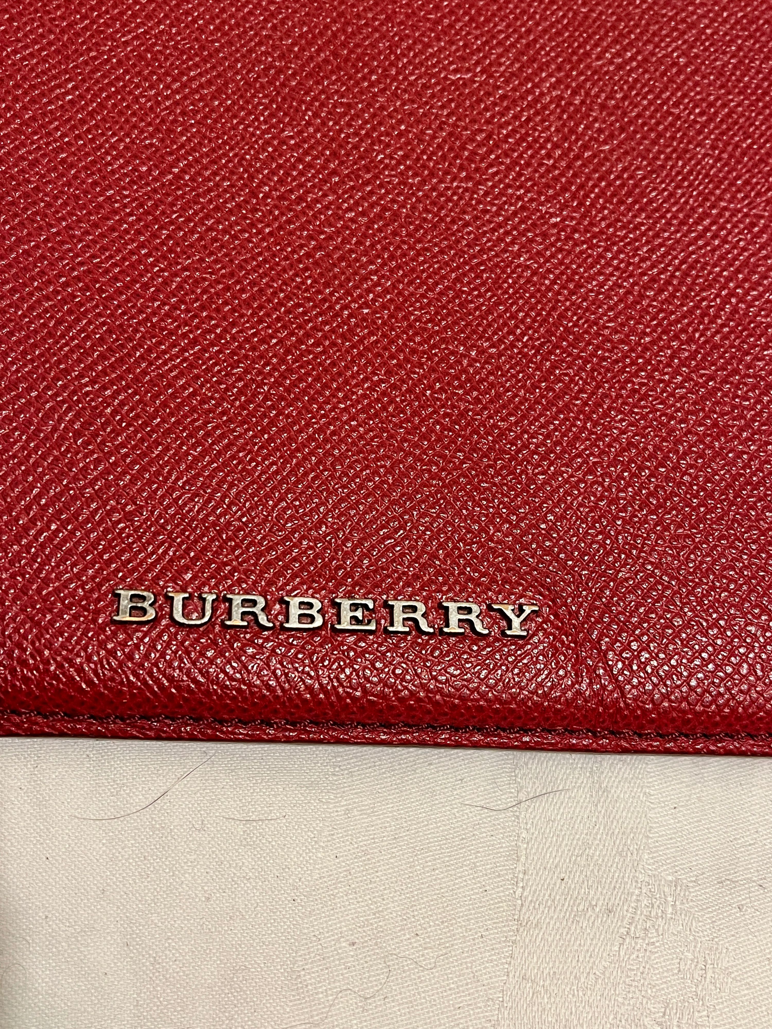 Burberry Red Grained Leather iPad Case