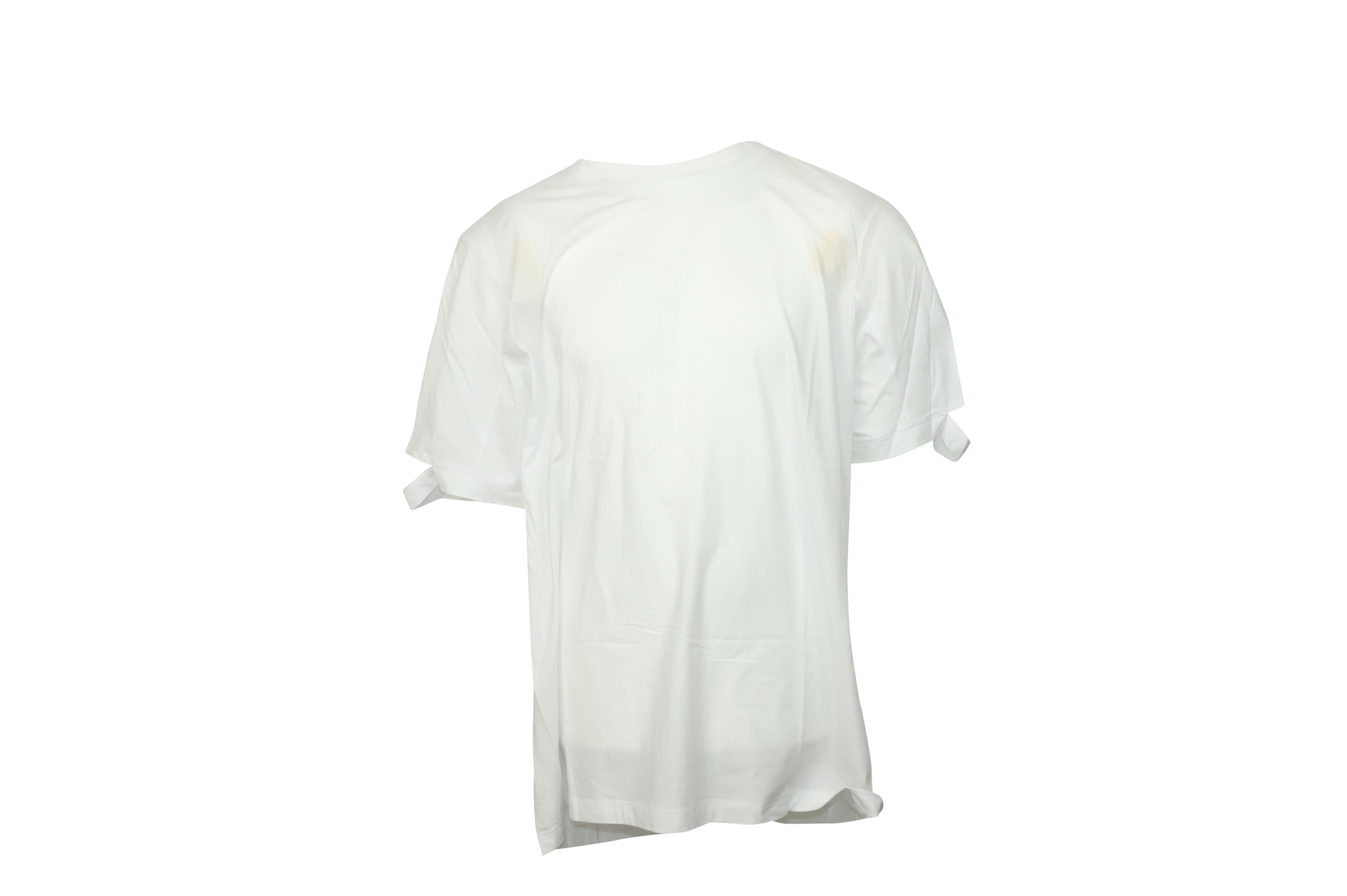 Men's Helmut Lang White Cut Hem T-Shirt Size XXL cotton