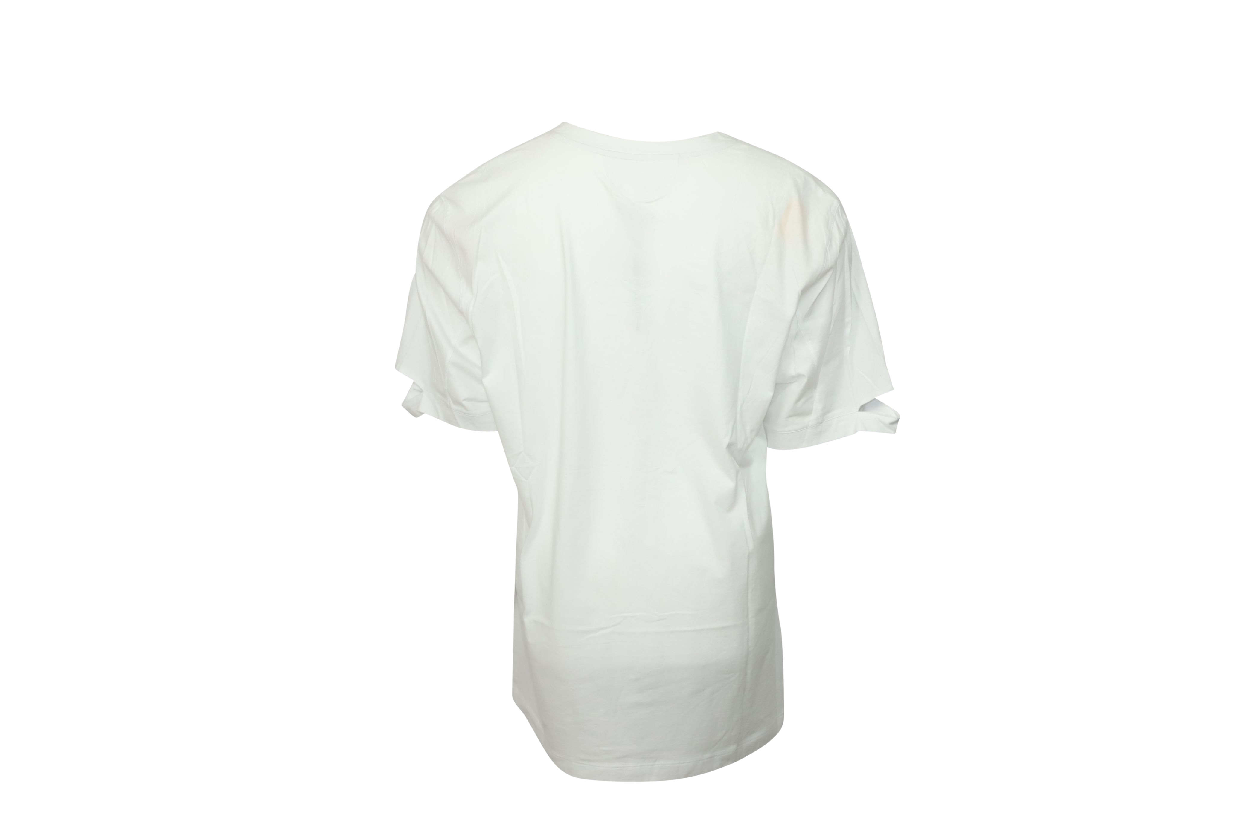 Men's Helmut Lang White Cut Hem T-Shirt Size XXL cotton