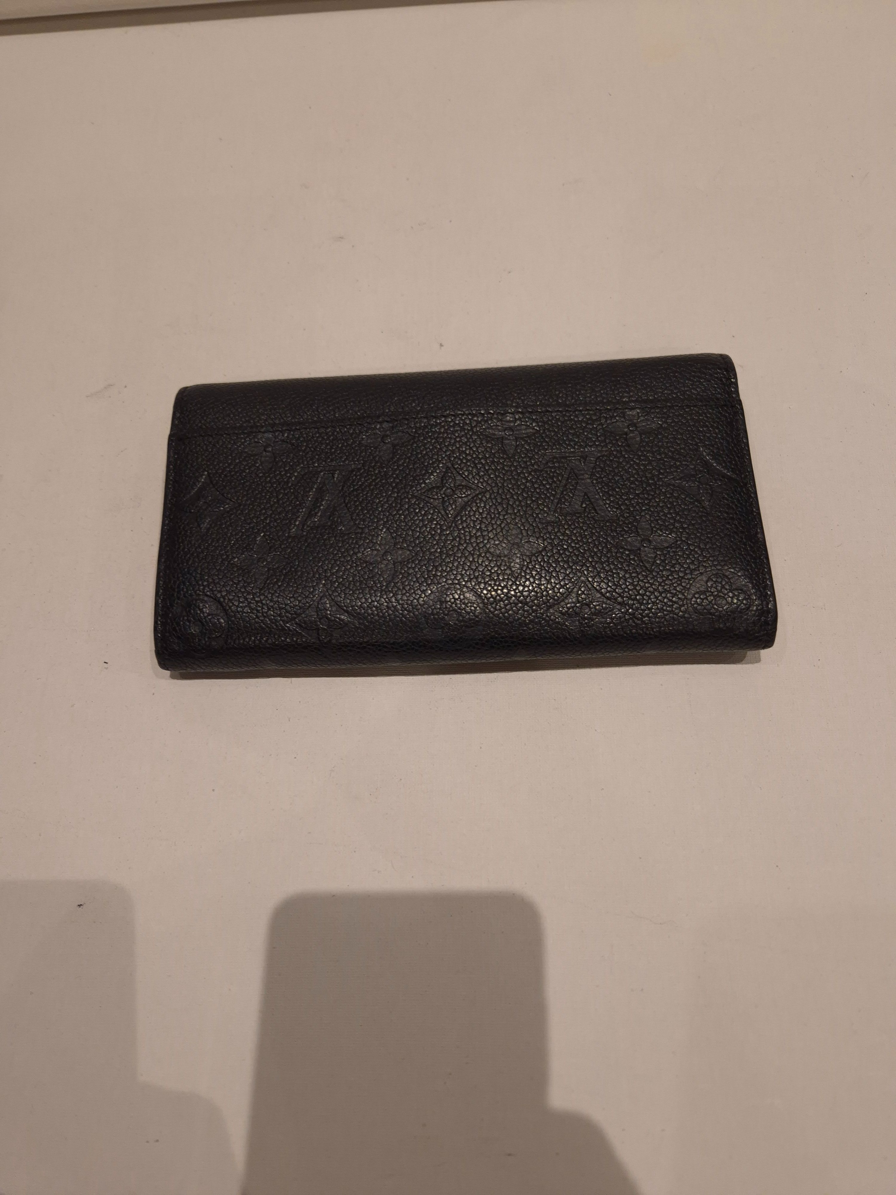 Preowned Louis Vuitton Black Monogram Sarah Wallet leather