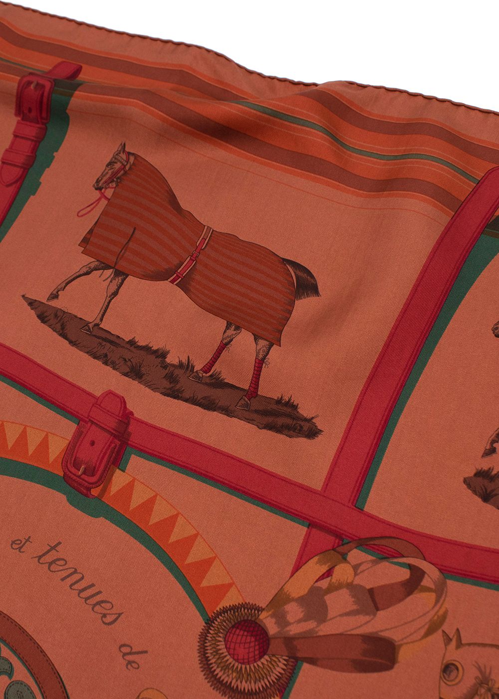 Hermes Couvertures et Tenues de Jour Silk Scarf 90 Brown