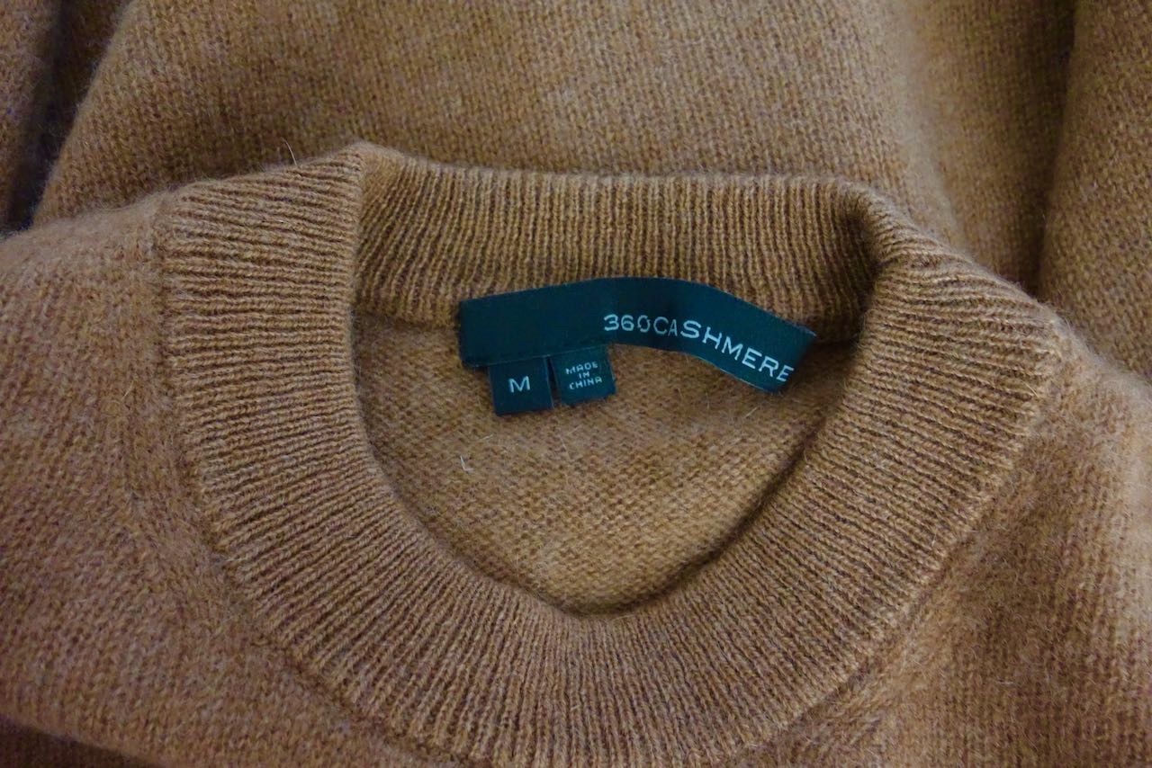 Preowned 360 Cashmere Tan Crew Neck Jumper Size M Brown