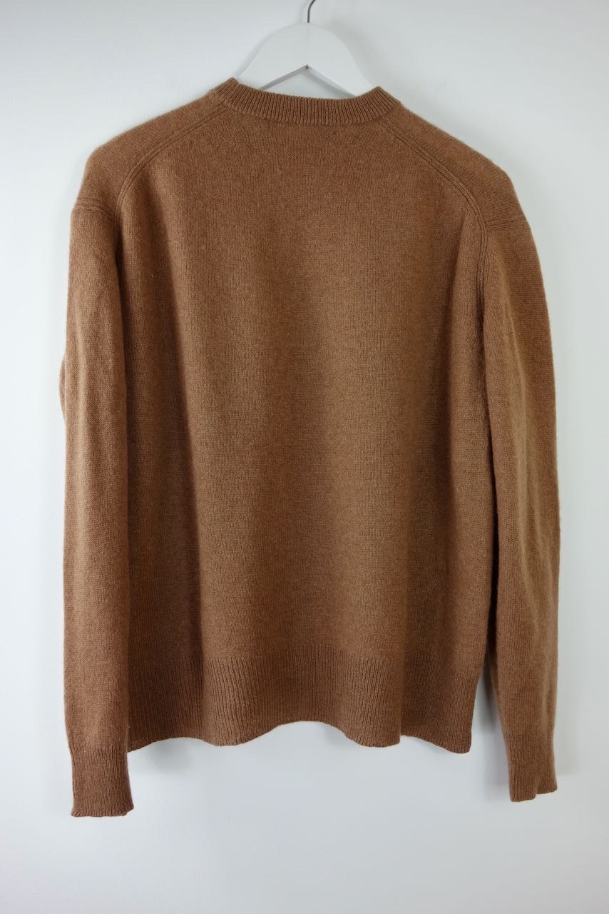 Preowned 360 Cashmere Tan Crew Neck Jumper Size M Brown